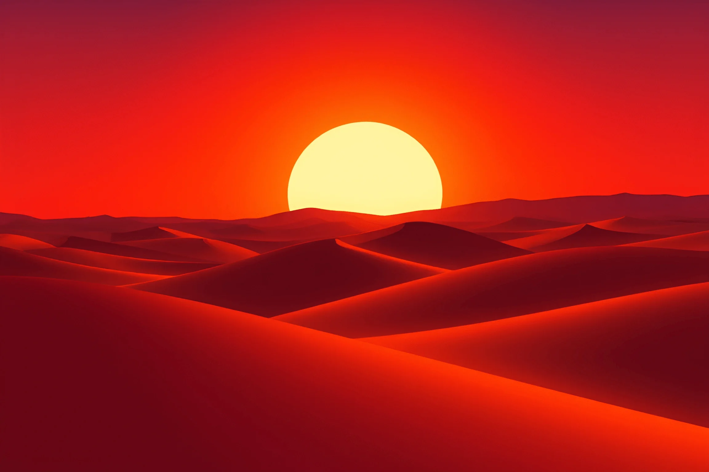 Desert Sunset Over Rolling Sand Dunes - Free Download - AI Scribbles