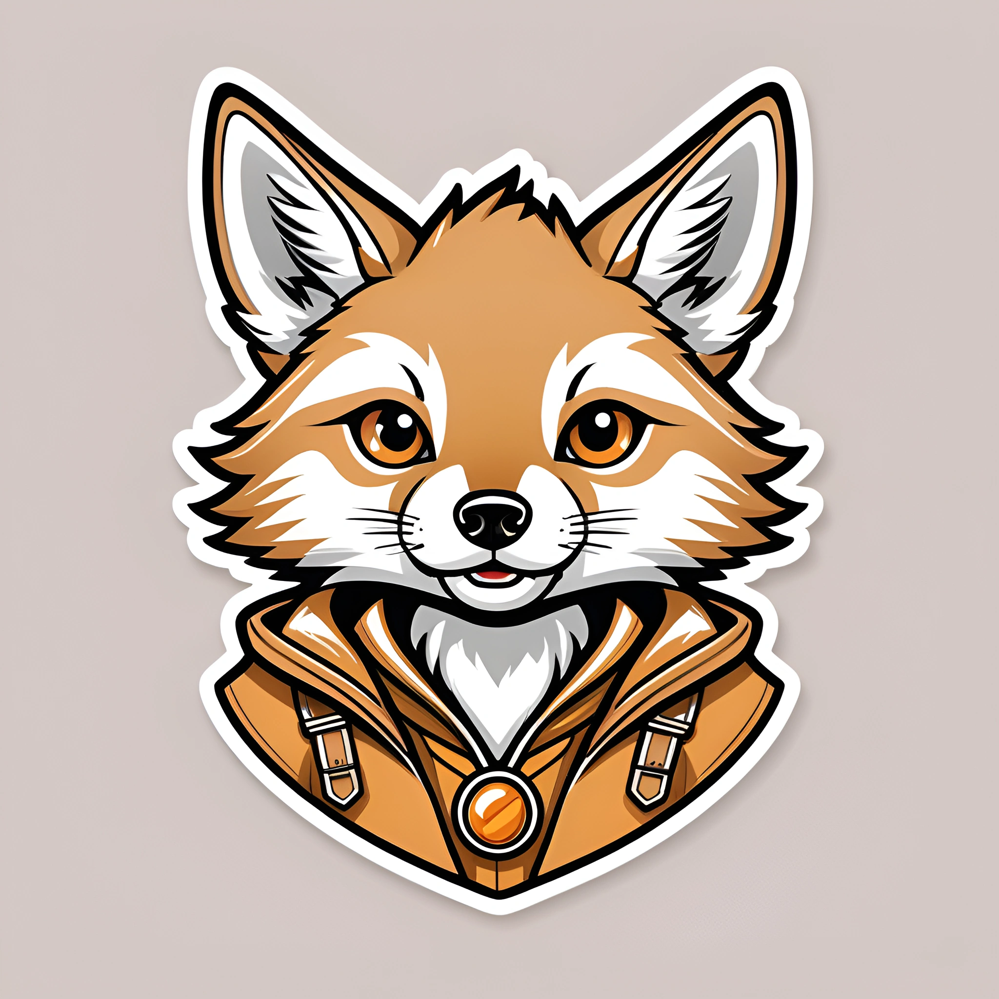 Adorable Cartoon Fox Sticker - Free Download - AI Scribbles