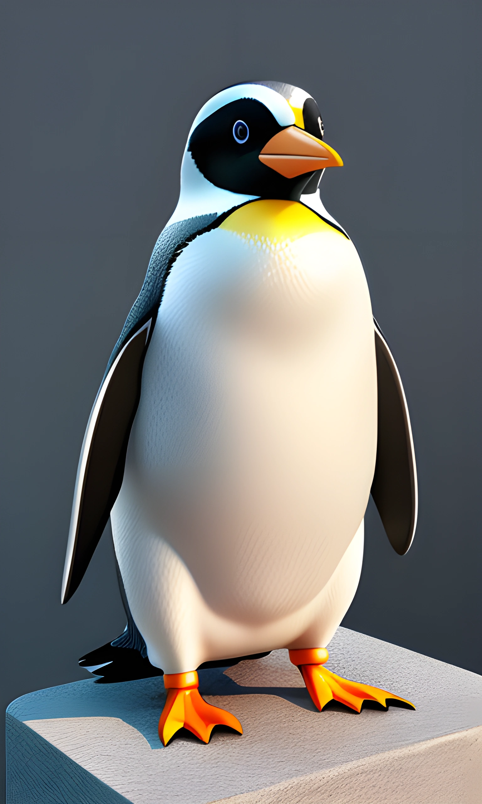 a penguin that is standing on a pedestal