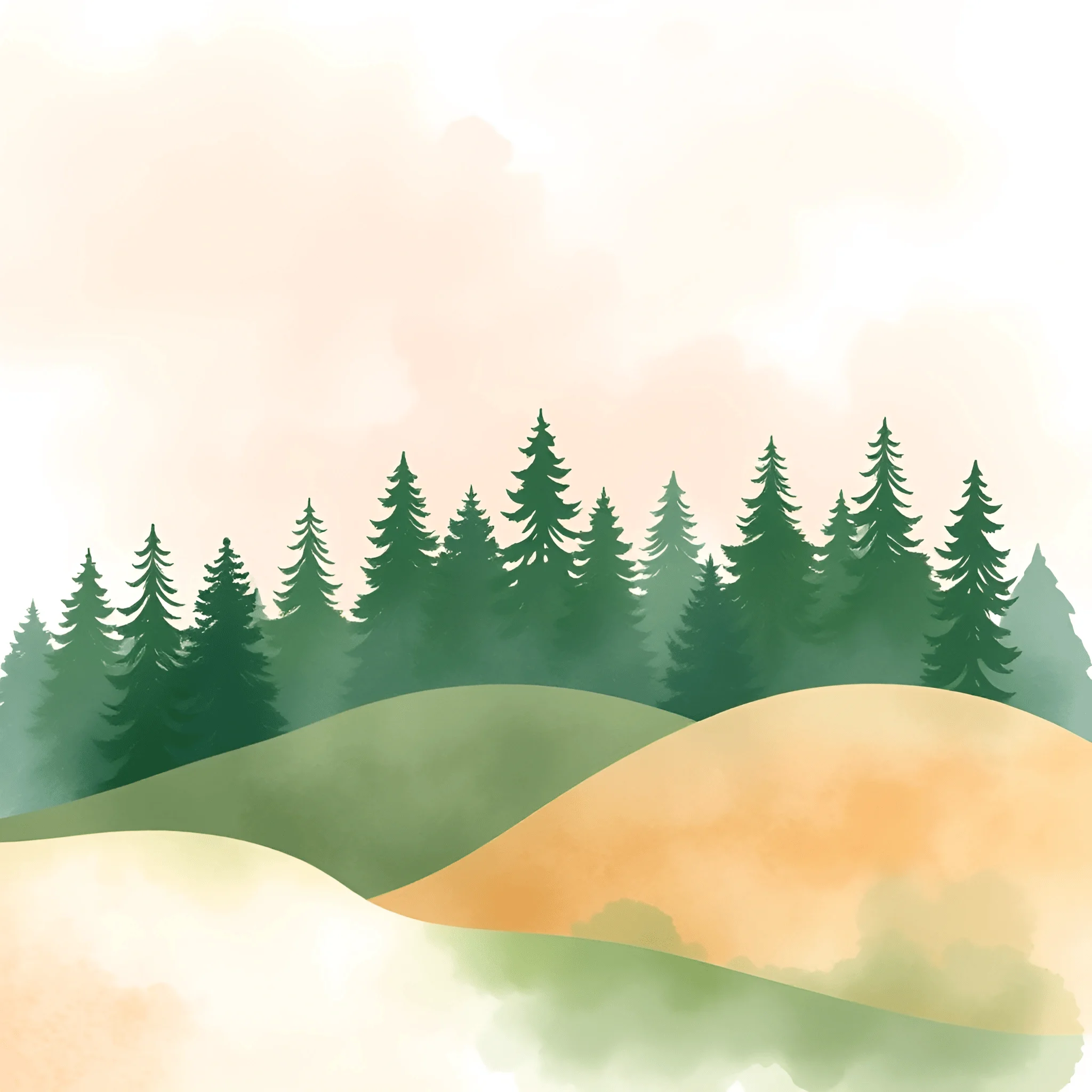 Abstract Landscape with Pine Trees - Free Download - AI Scribbles
