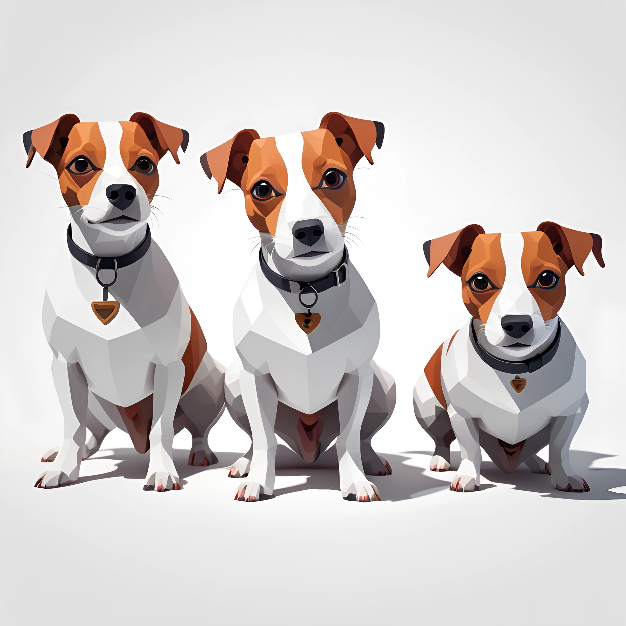 Geometric Art of Three Dogs - Free Download - AI Scribbles