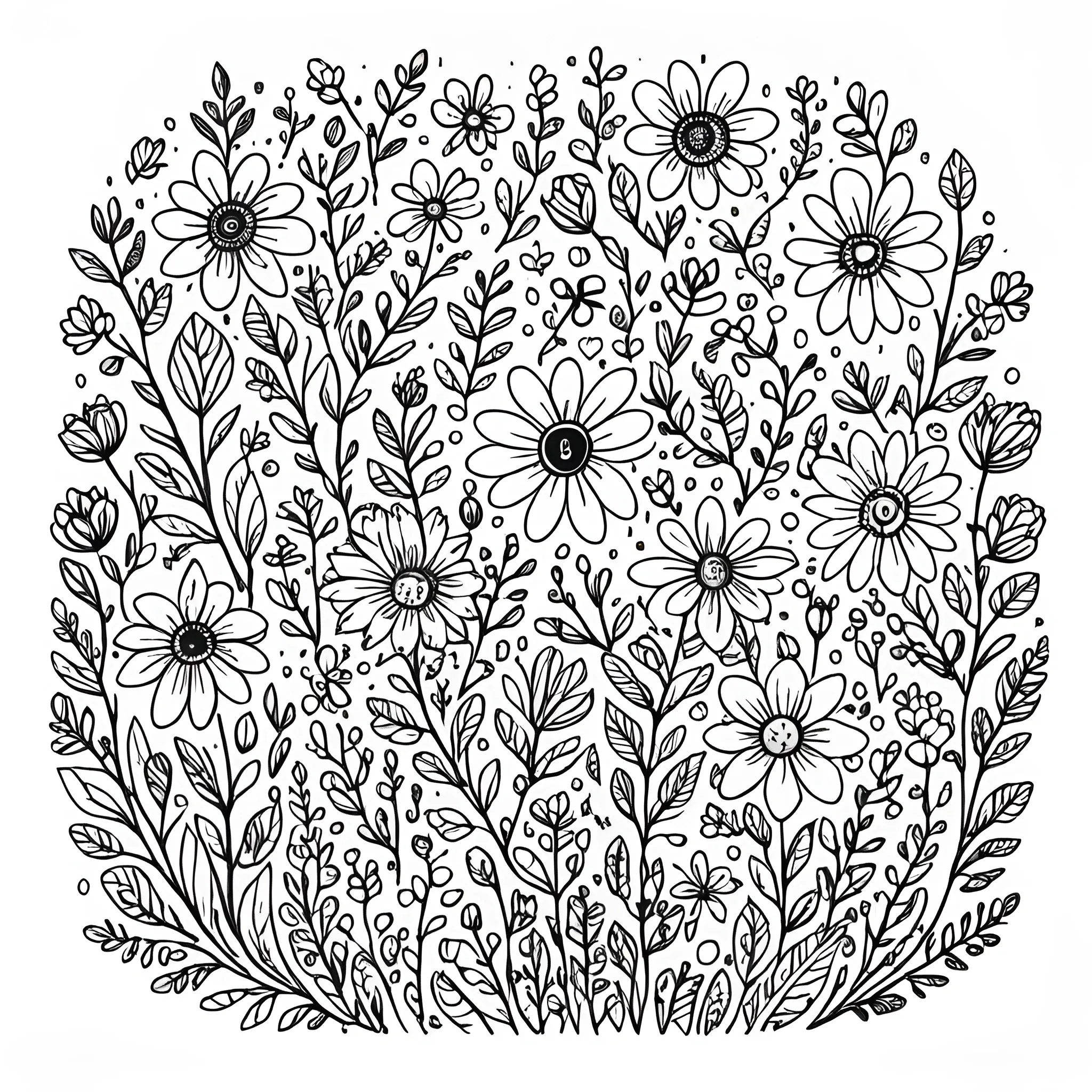 Intricate Black and White Floral Design - Free Download - AI Scribbles