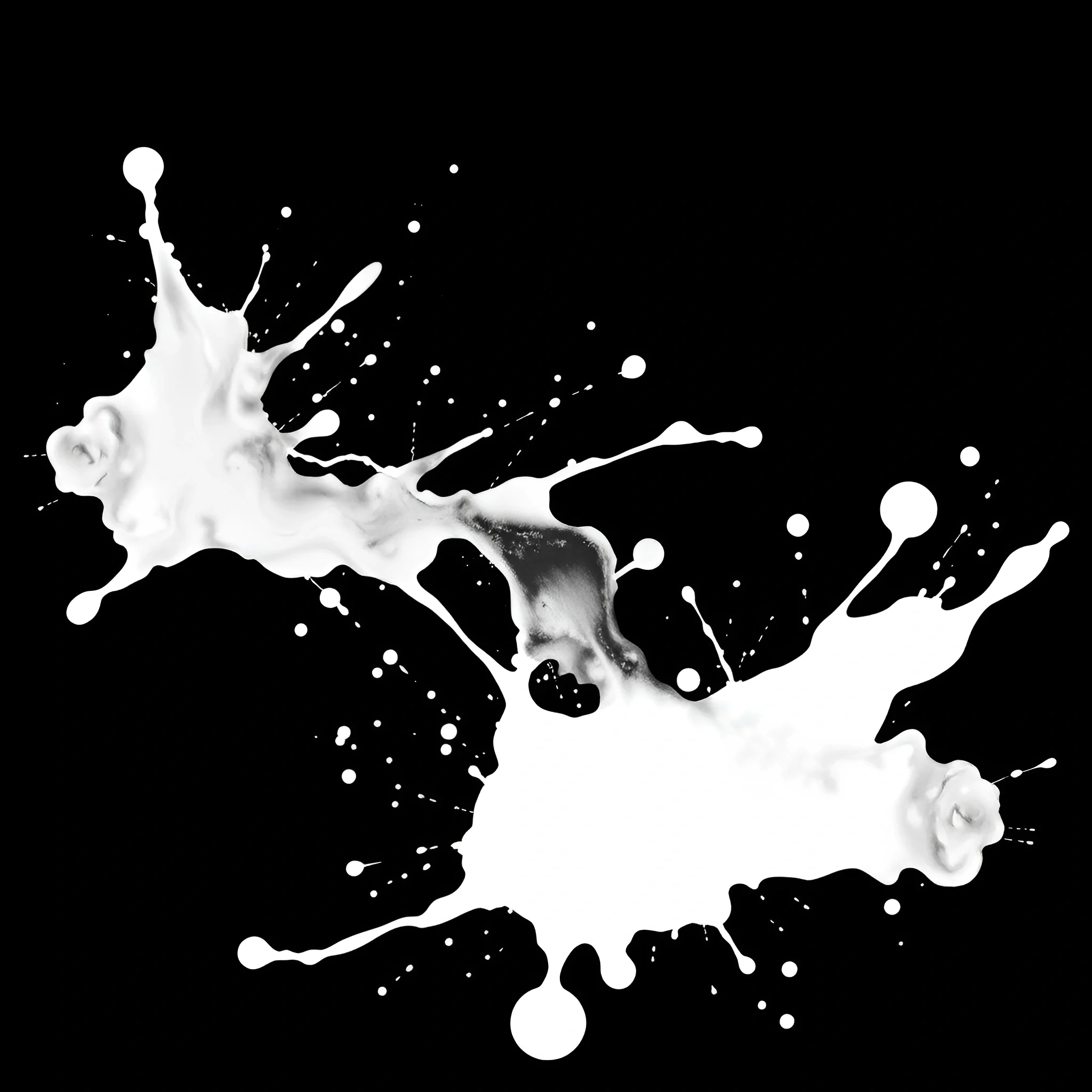White Liquid Splash Against Black Background - Free Download - AI Scribbles