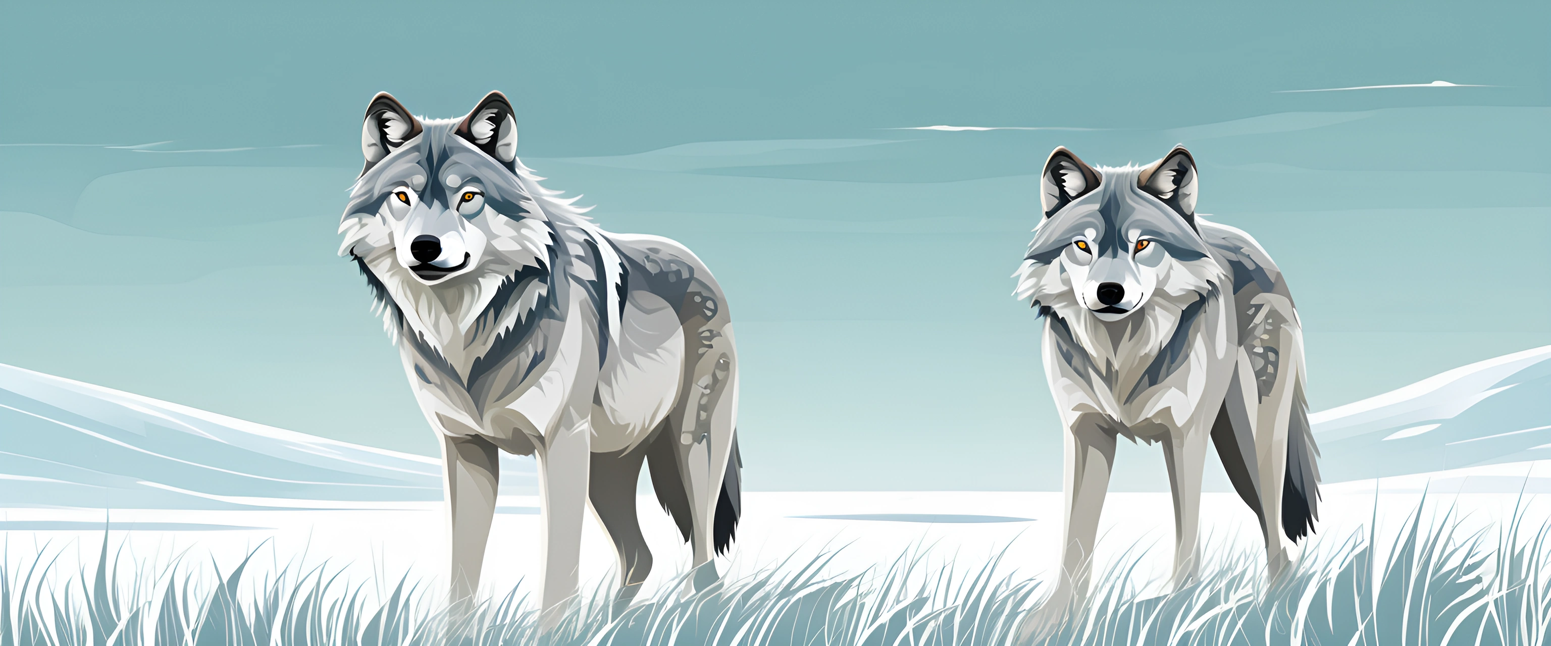 Wolves in Winter Landscape - Free Download - AI Scribbles