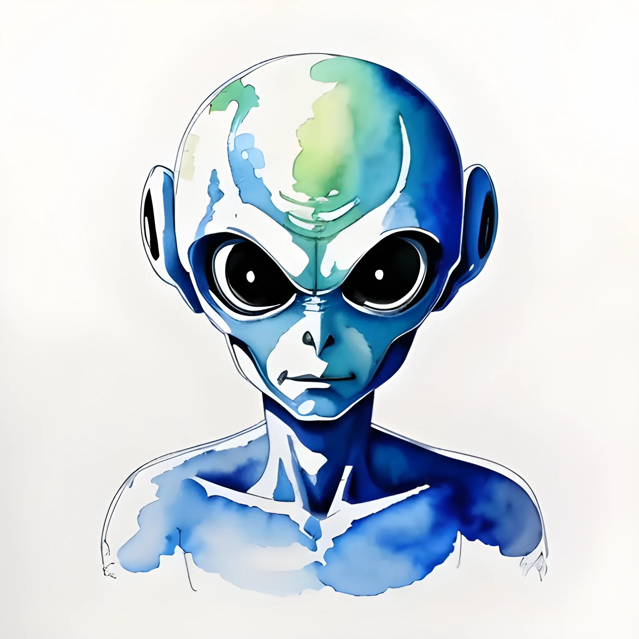 Abstract Alien Portrait - Free Download - AI Scribbles