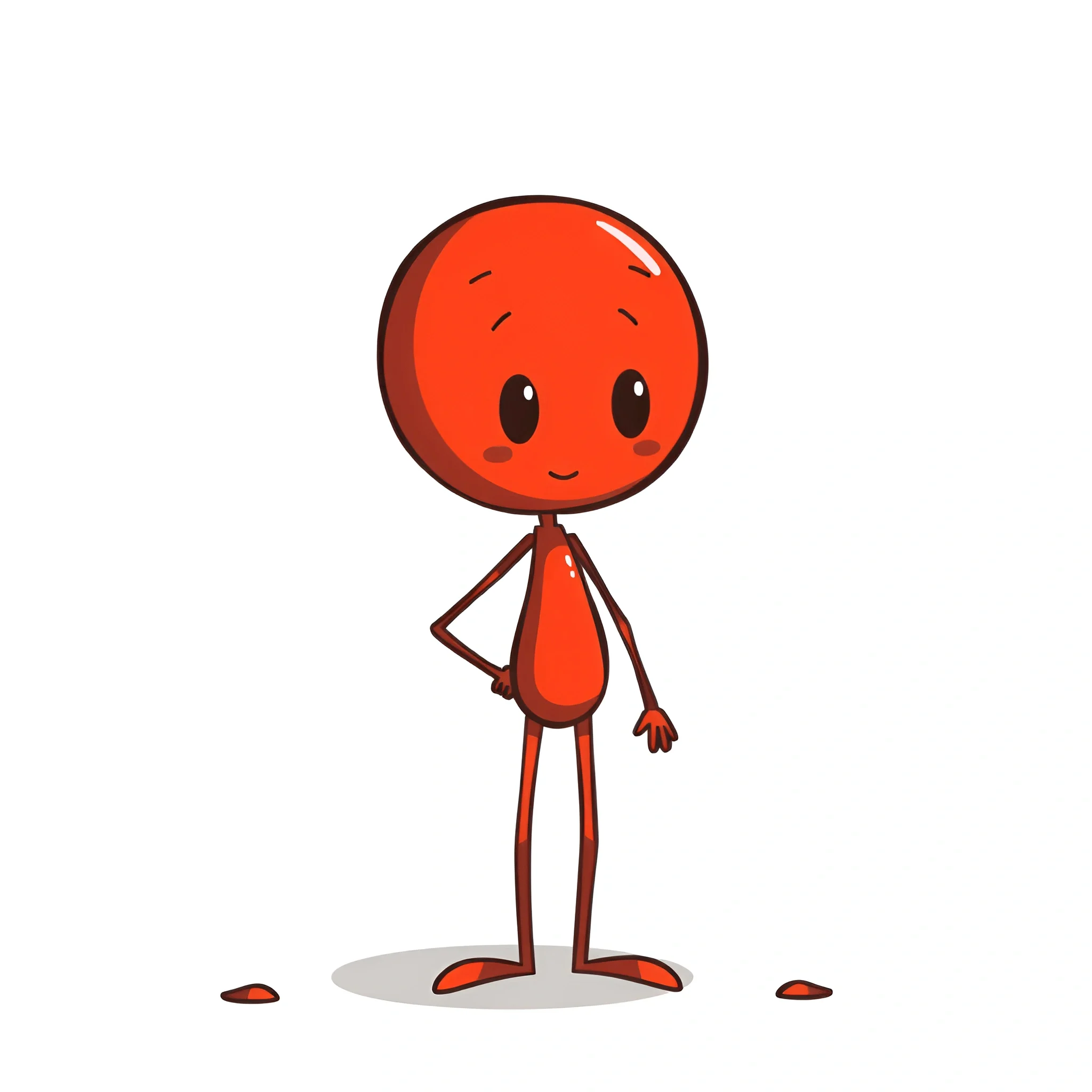 Cute Red Cartoon Character Standing - Free Download - AI Scribbles