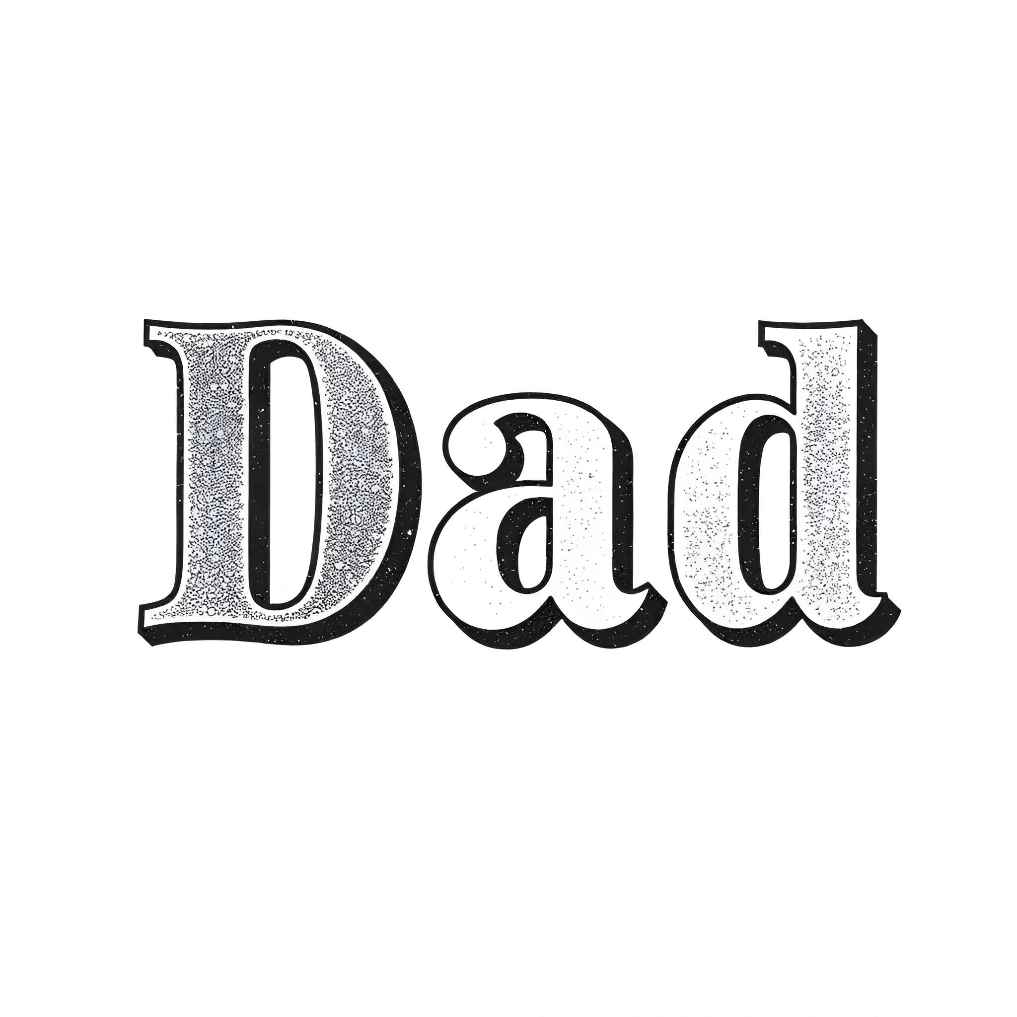 Antique Dad Lettering Vintage Stippled Lettering of Dad - Free Download - AI Scribbles