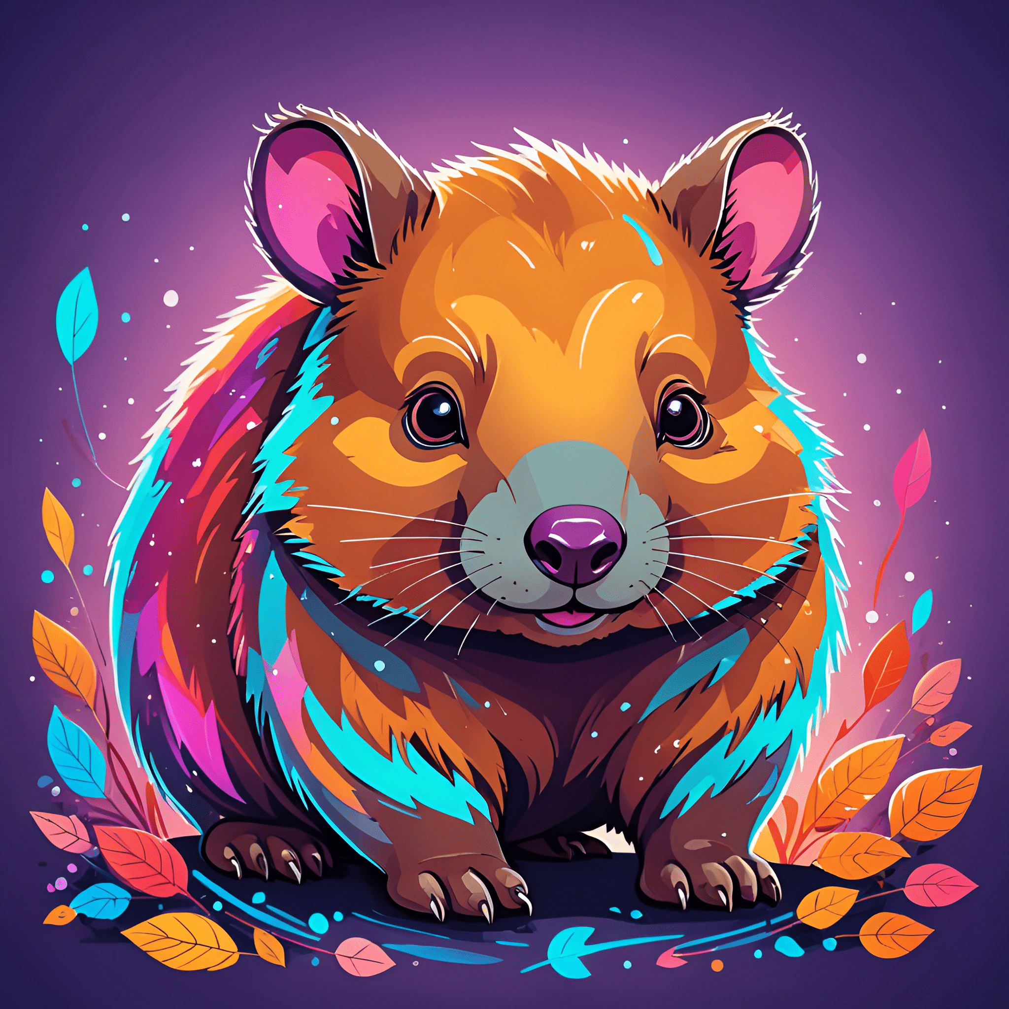 Colorful Fantasy Hamster Illustration - Free Download - AI Scribbles