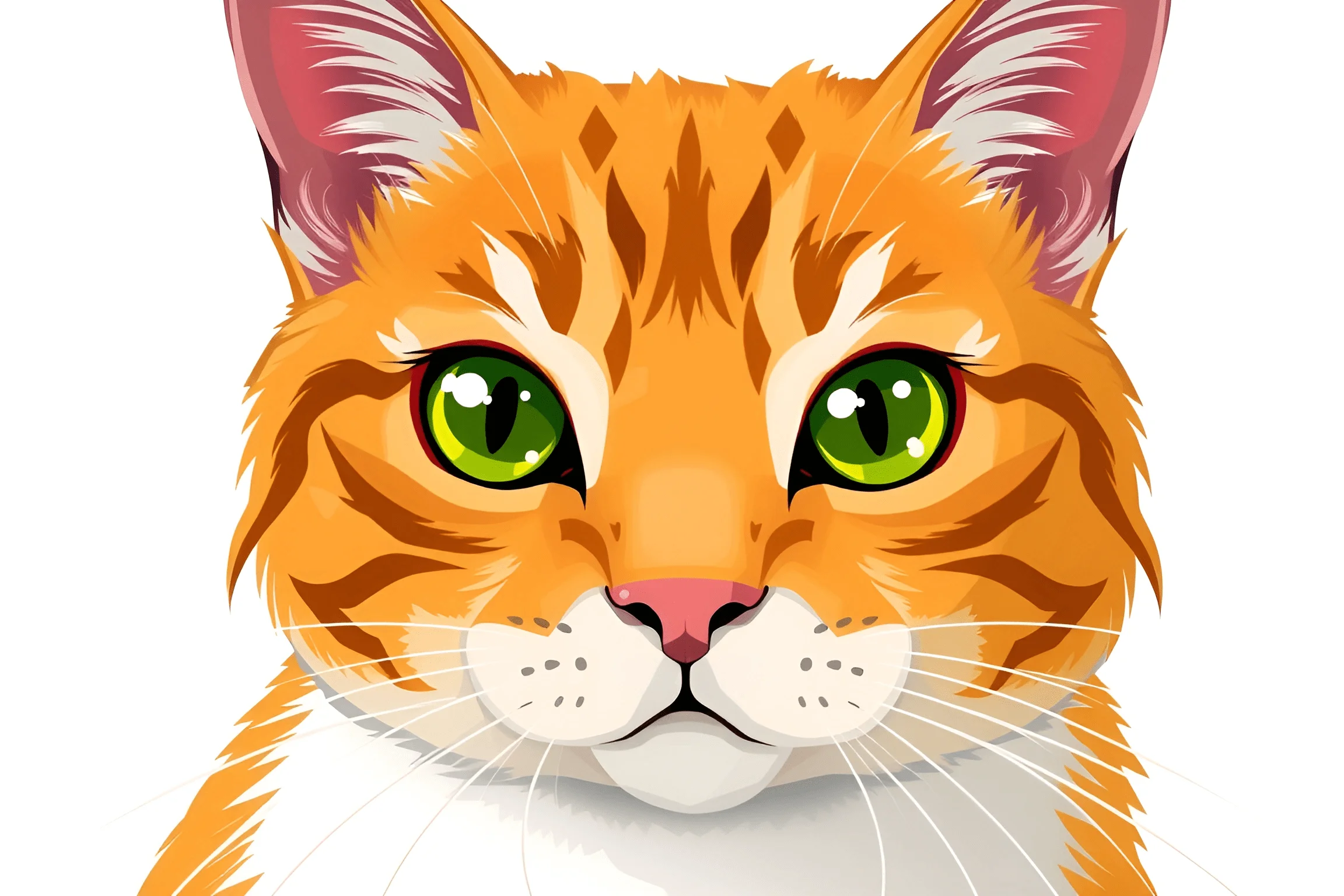 Digital Illustration of Orange Tabby Cat Face - Free Download - AI ...