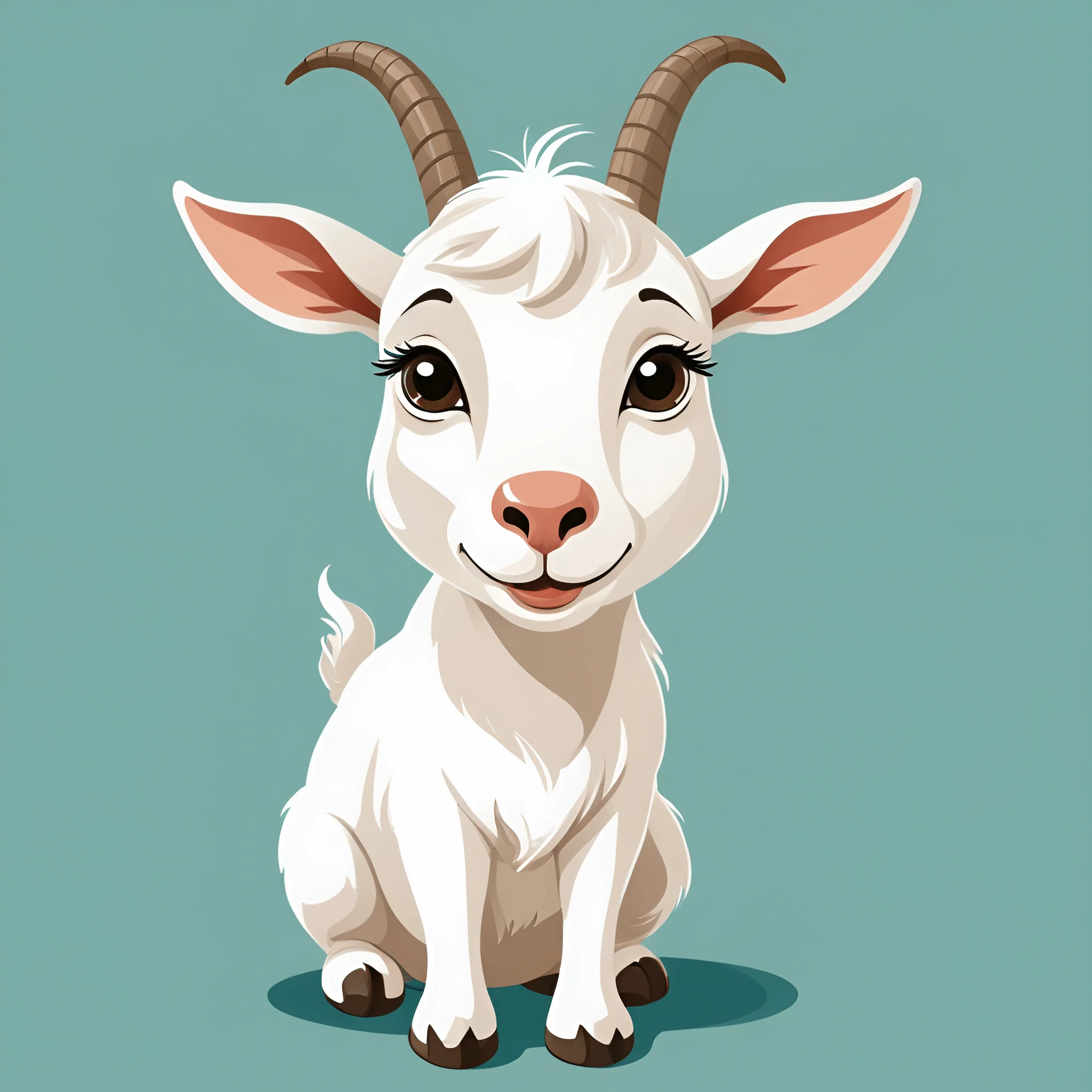 Goat Solid Vector Cute Cartoon Goat Character - Free Download - AI Scribbles