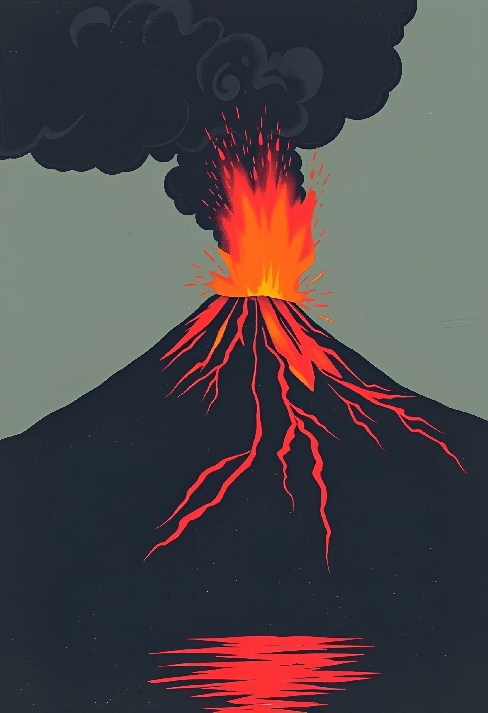 Erupting Volcano with Lava and Smoke - Free Download - AI Scribbles