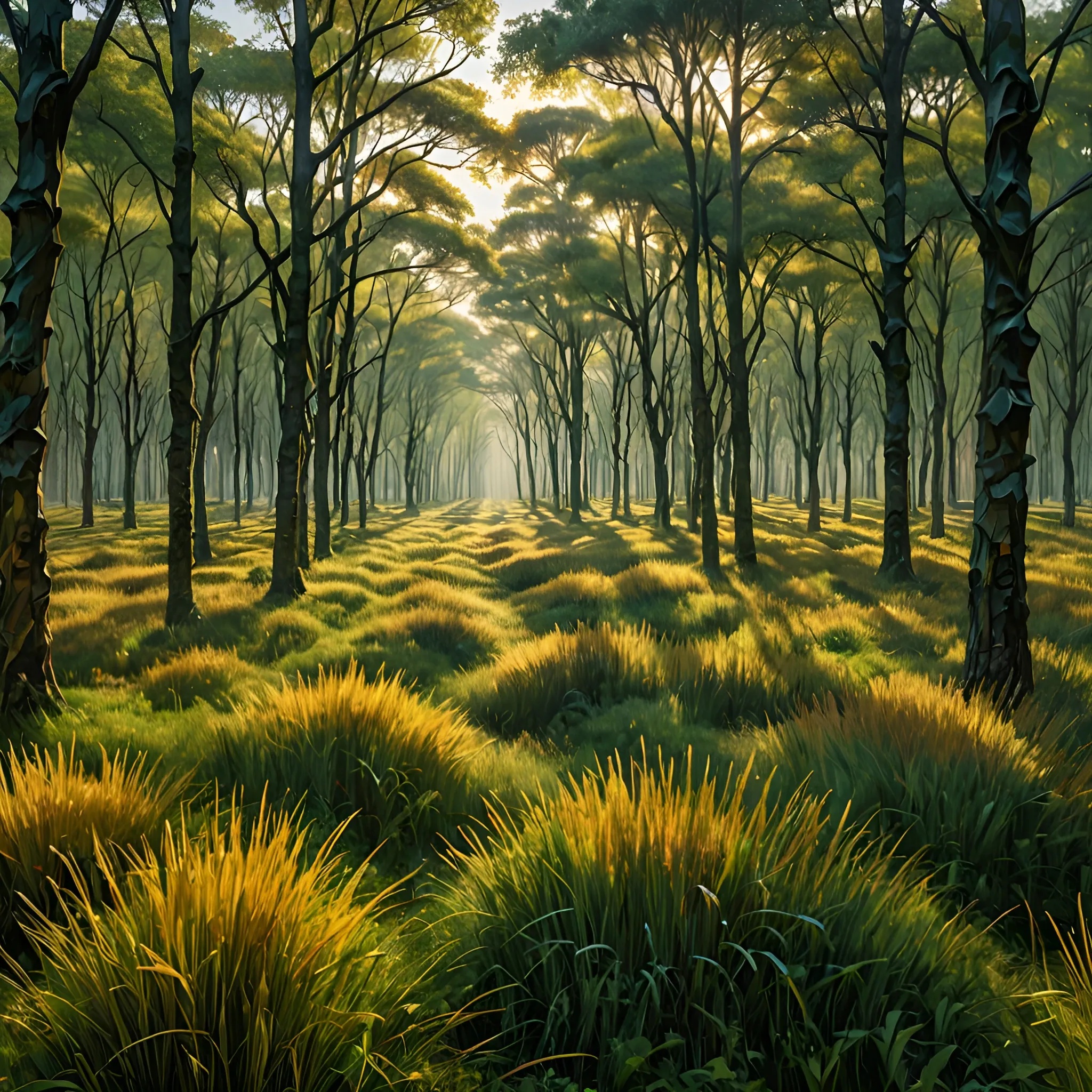 Sunlit Forest Landscape - Free Download - AI Scribbles