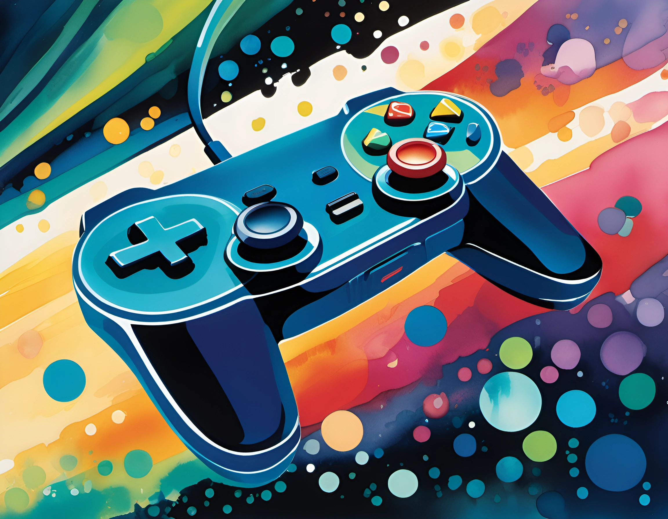 Controller Colorfull Image Colorful Gaming Controller Art - Free Download - AI Scribbles