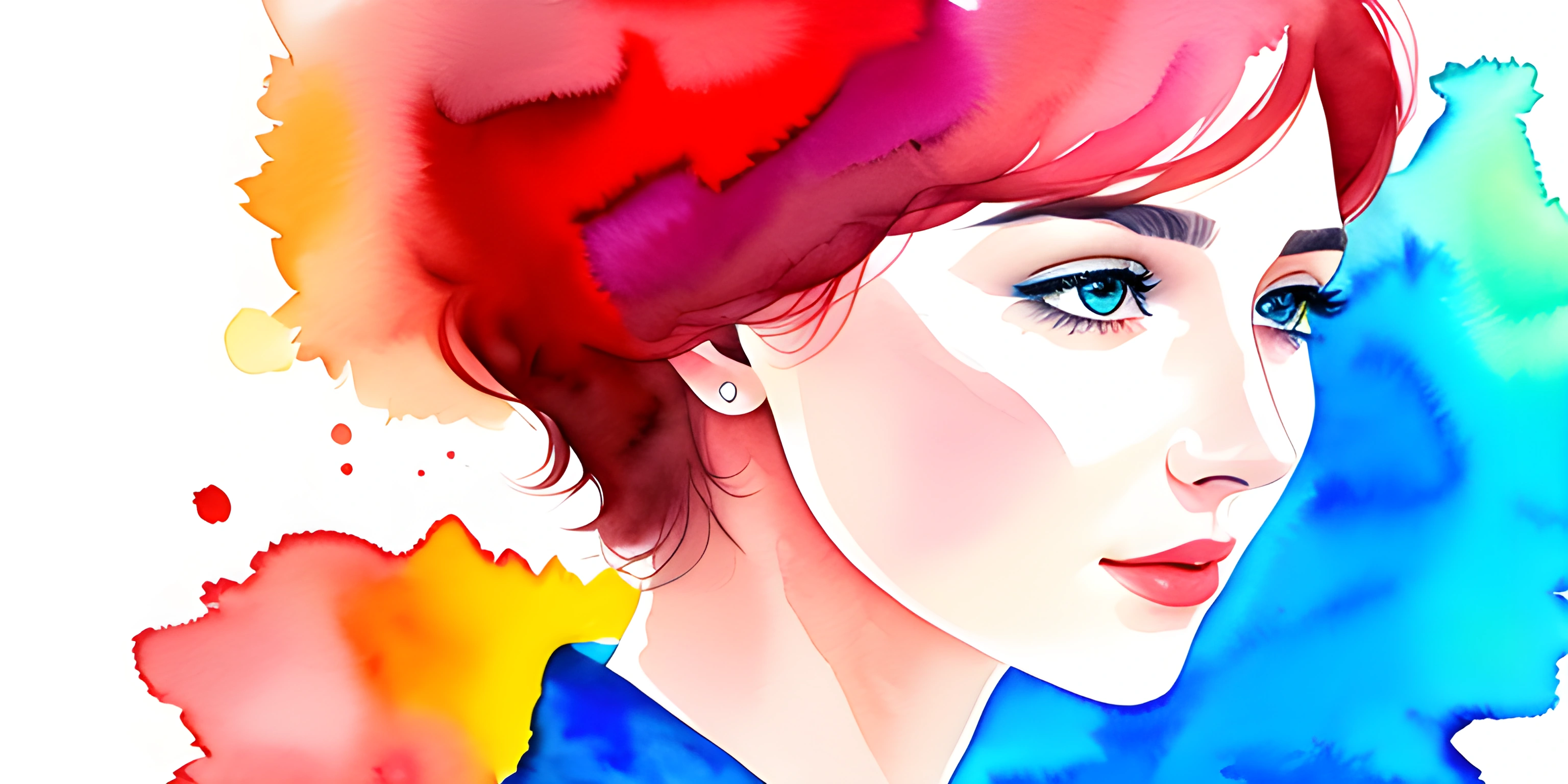 Colorful Watercolor Portrait of a Woman - Free Download - AI Scribbles
