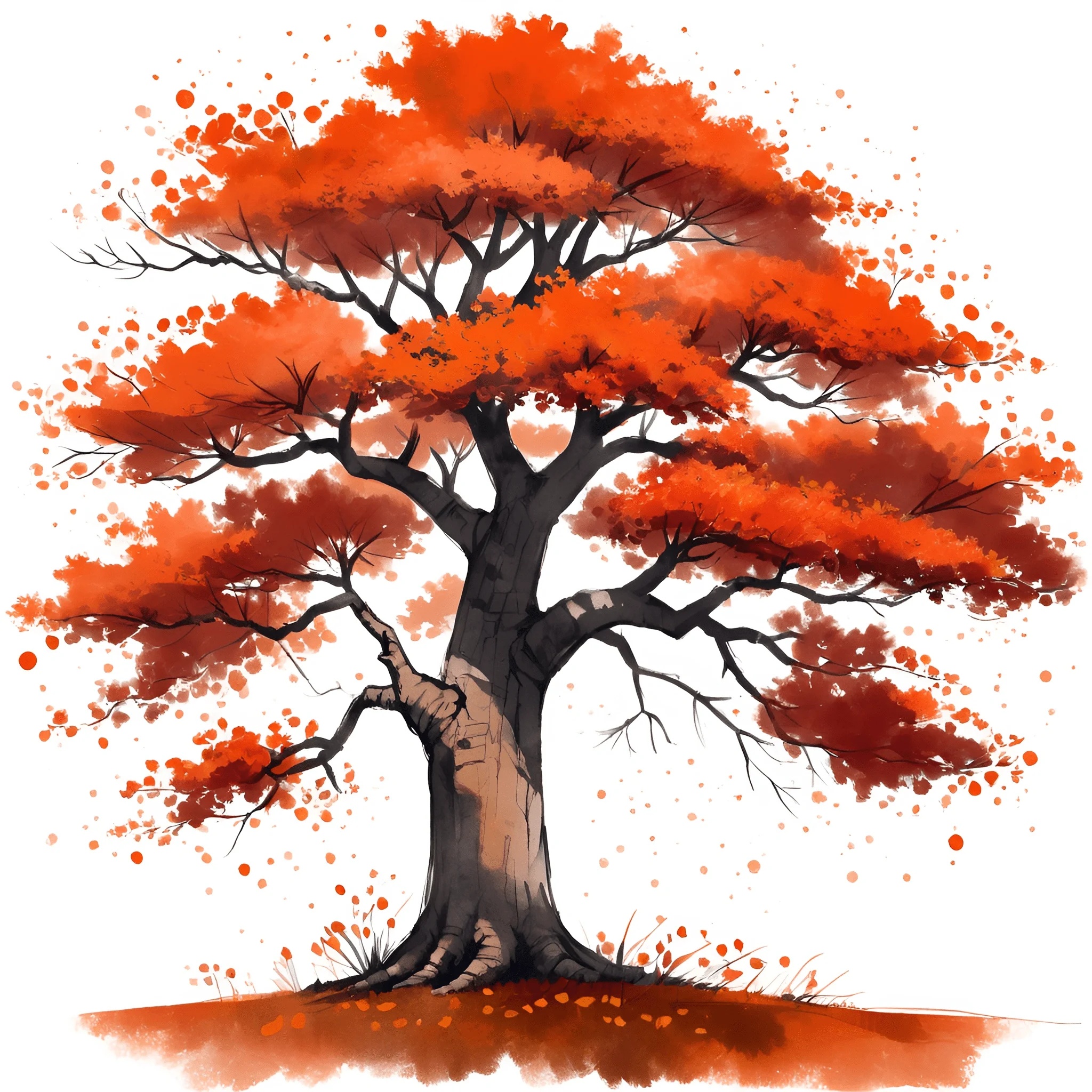 Ateume Tree Vibrant Autumn Tree - Free Download - AI Scribbles