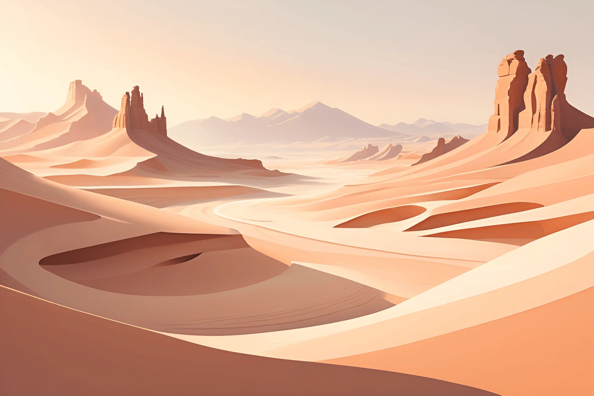 Desert Abstract Design Abstract Desert Landscape with Rock Formations - Free Download - AI ...