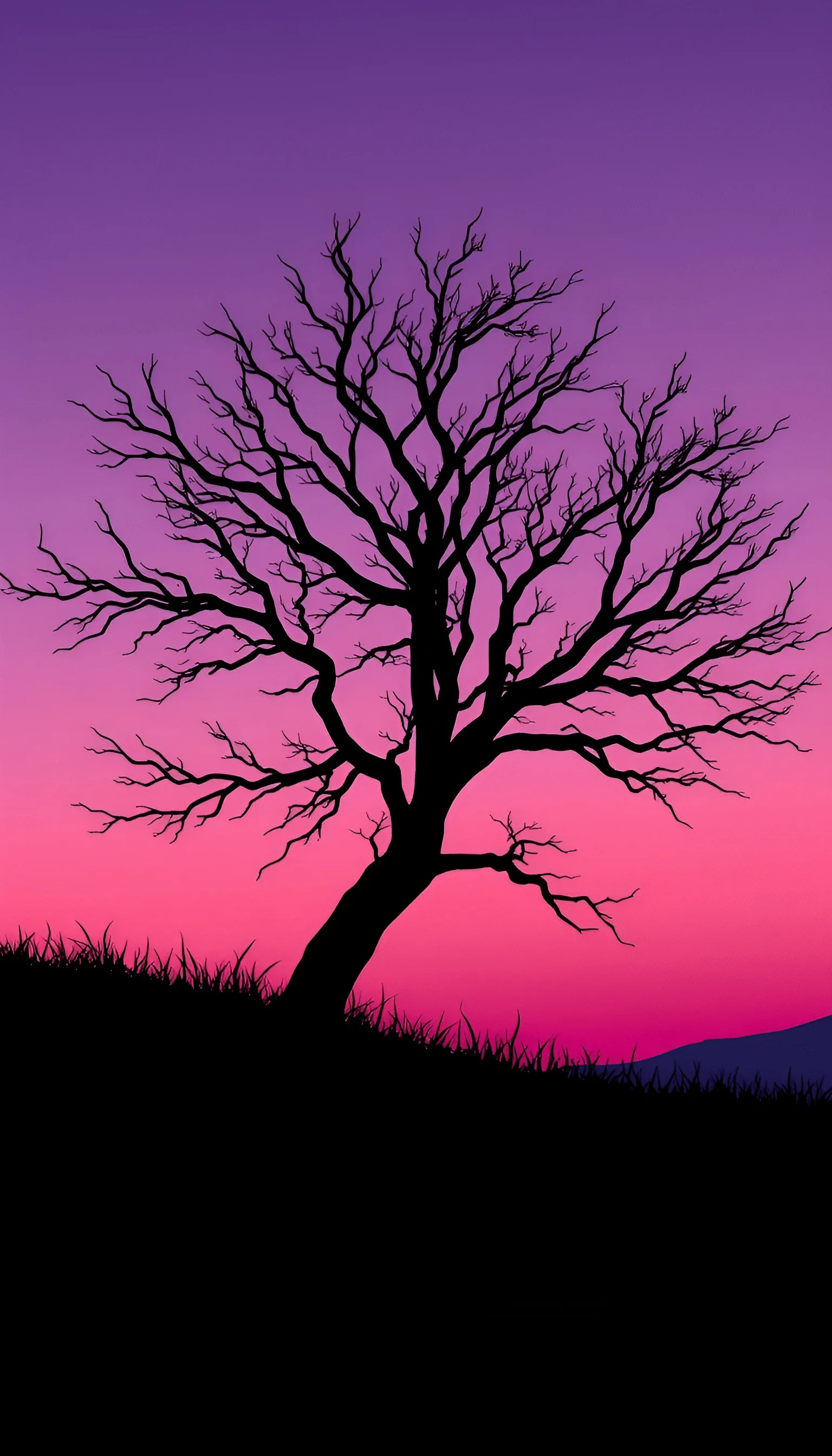 Silhouette Of Leafless Tree At Sunset - Free Download - AI Scribbles