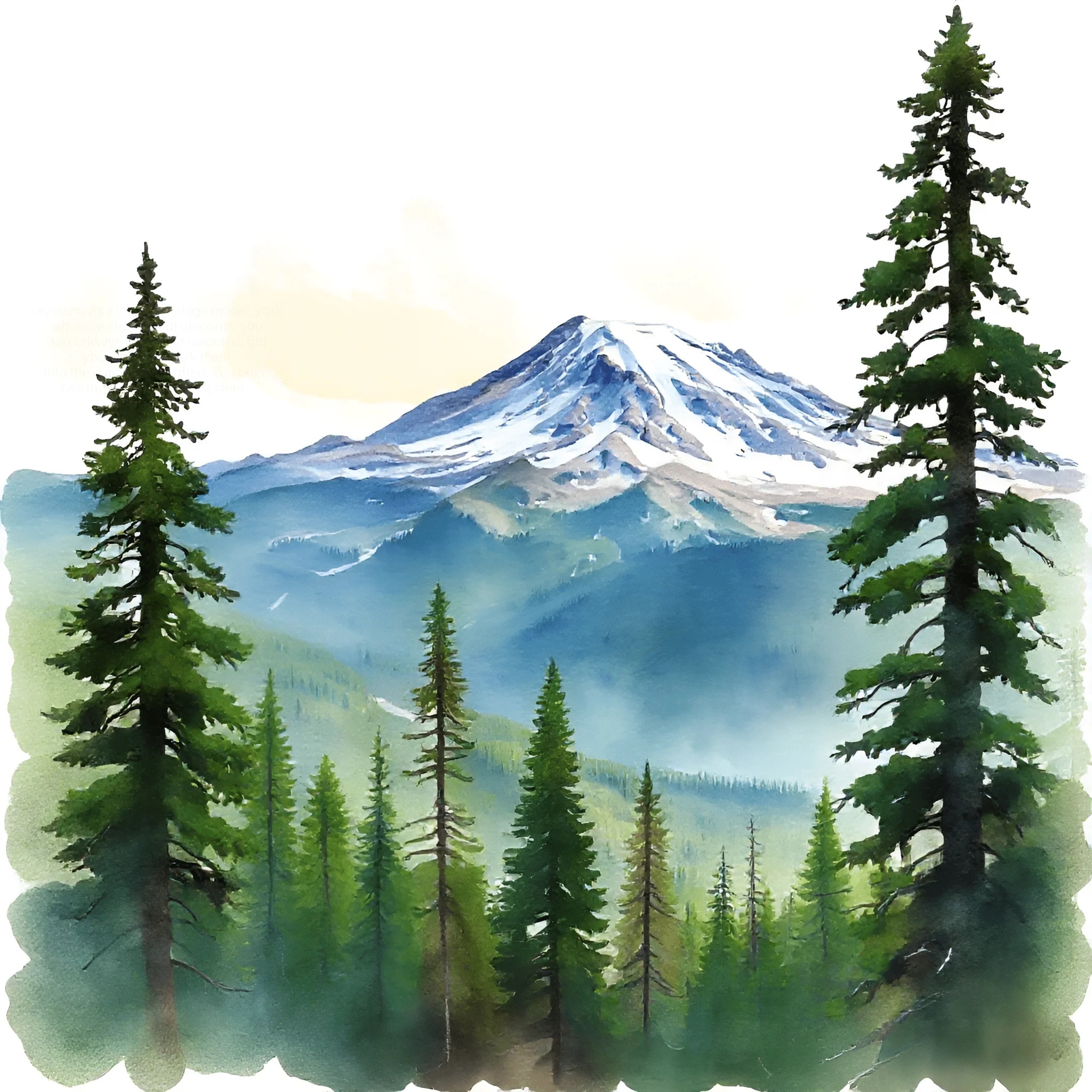 Mountain Landscape with Pine Trees - Free Download - AI Scribbles