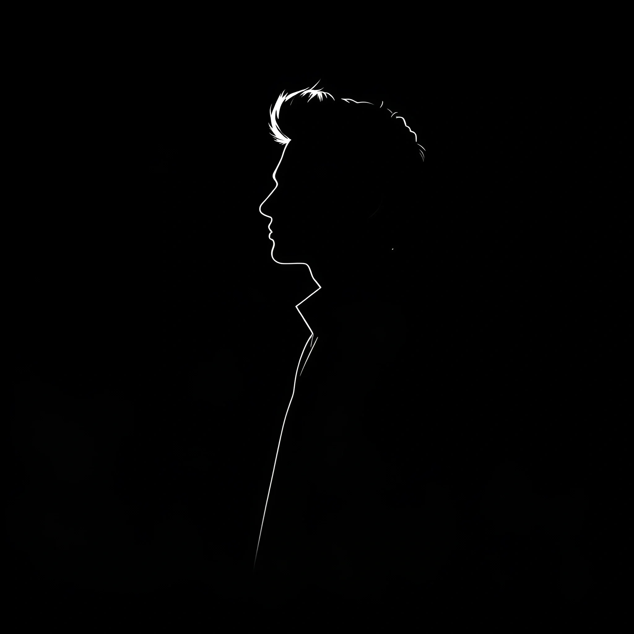 Silhouette Profile of a Young Man - Free Download - AI Scribbles