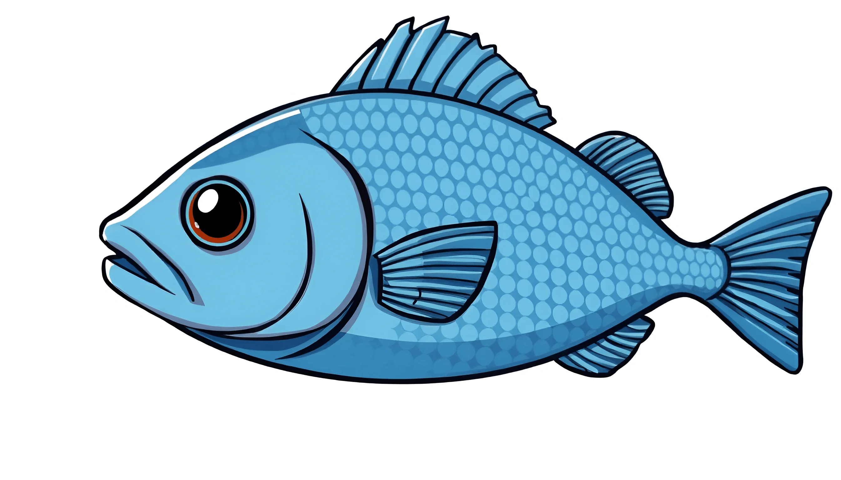Blue Cartoon Fish Illustration - Free Download - AI Scribbles