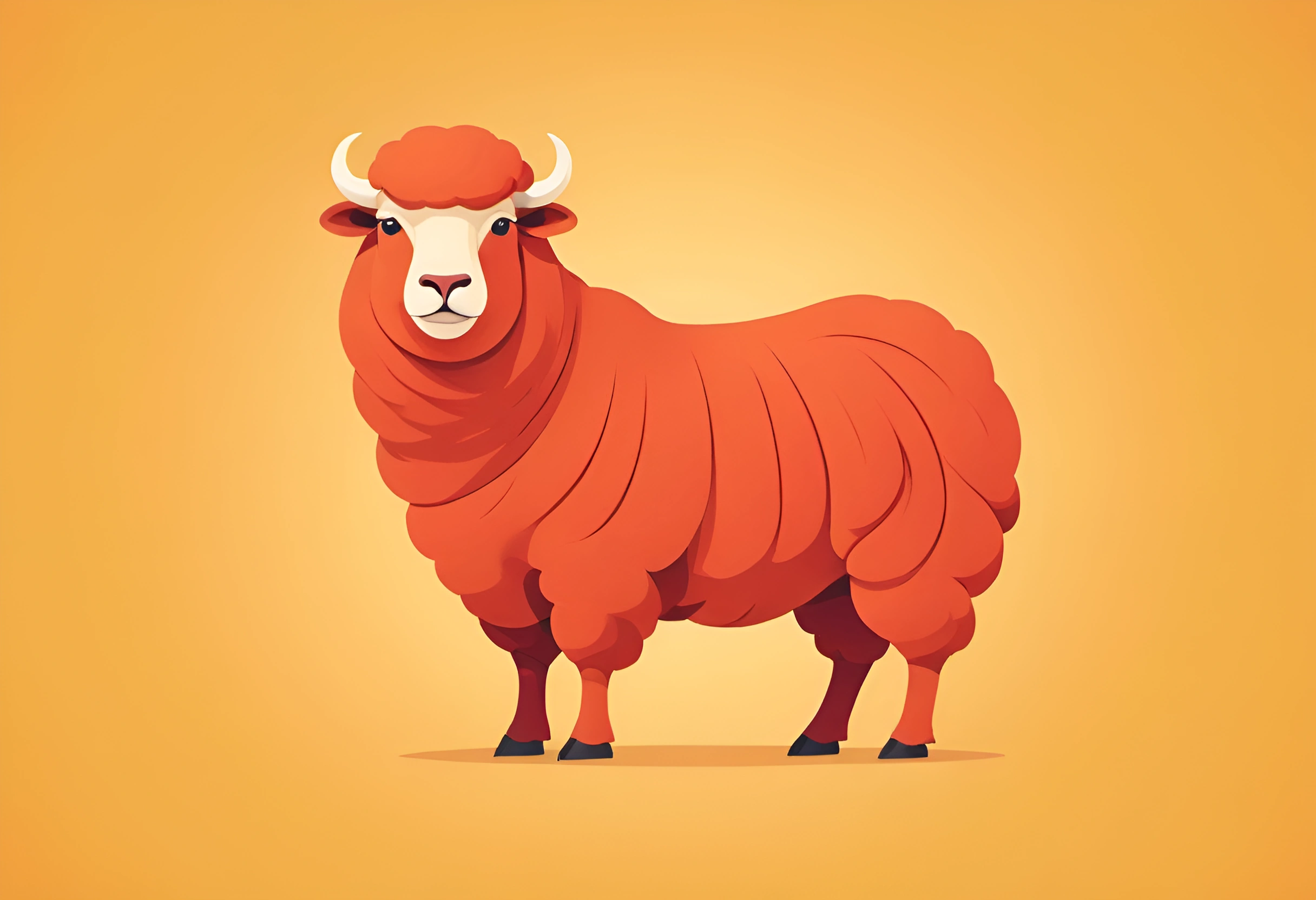 Stylized Orange Sheep Icon - Free Download - AI Scribbles