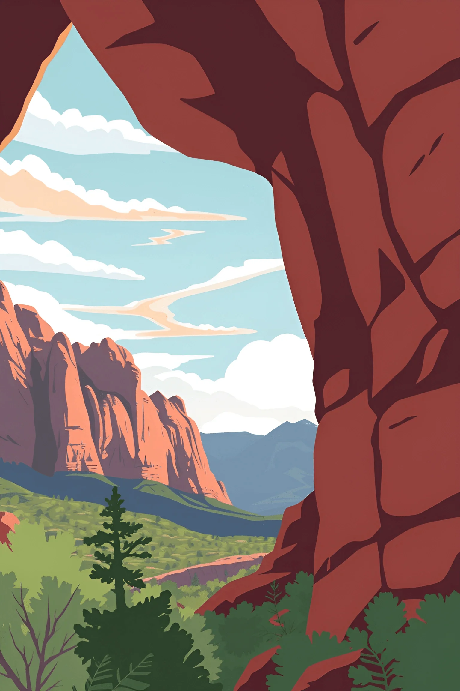 View From Red Rock Canyon Entrance - Free Download - AI Scribbles
