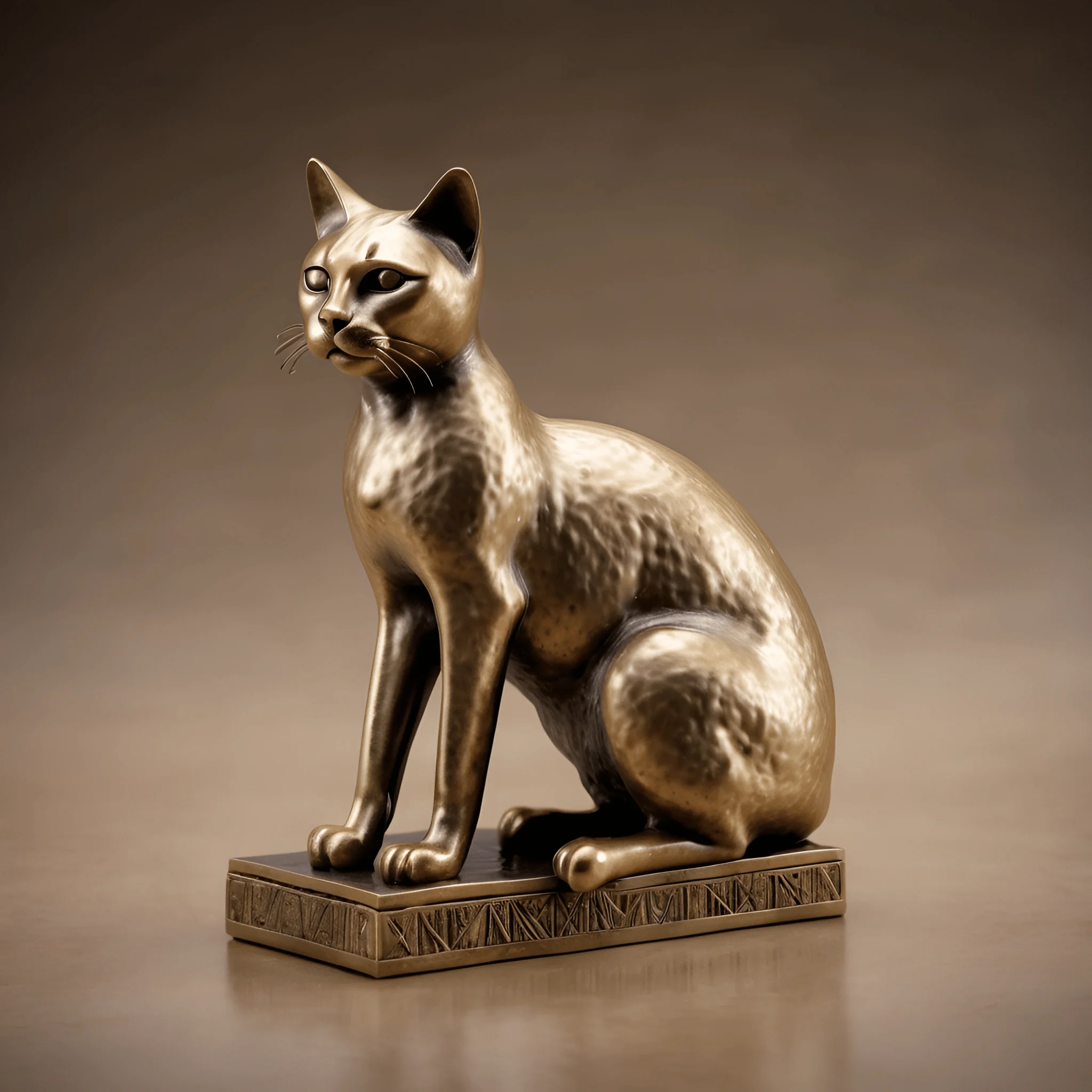 Elegant Bronze Cat Statue - Free Download - AI Scribbles