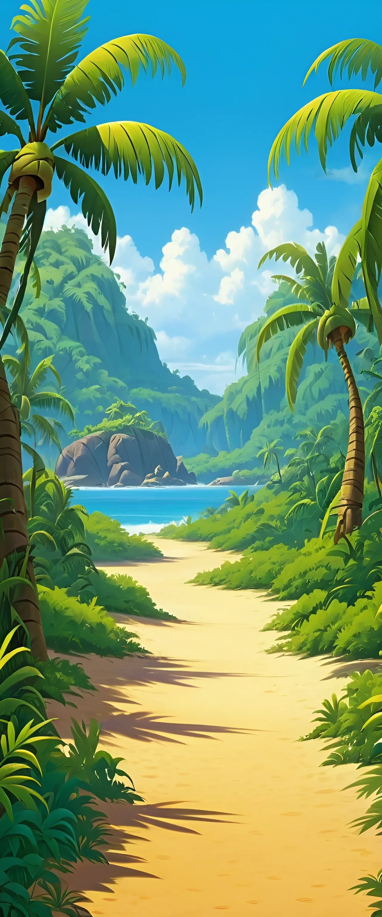 Generic Beach Tropical Beach Landscape - Free Download - AI Scribbles