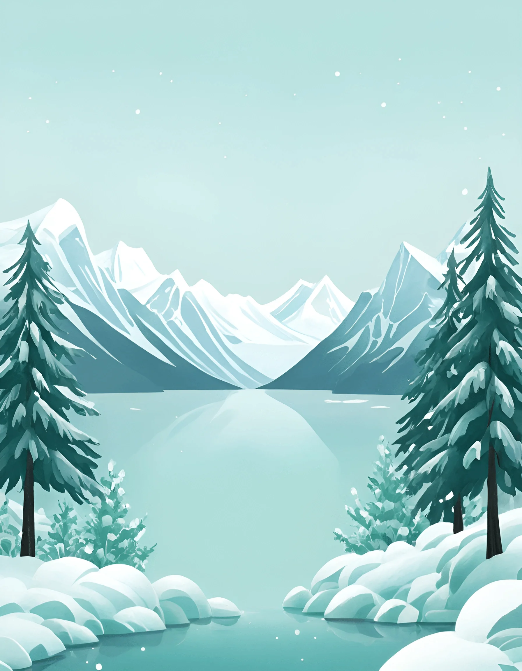 Serene Winter Landscape with Mountains - Free Download - AI Scribbles