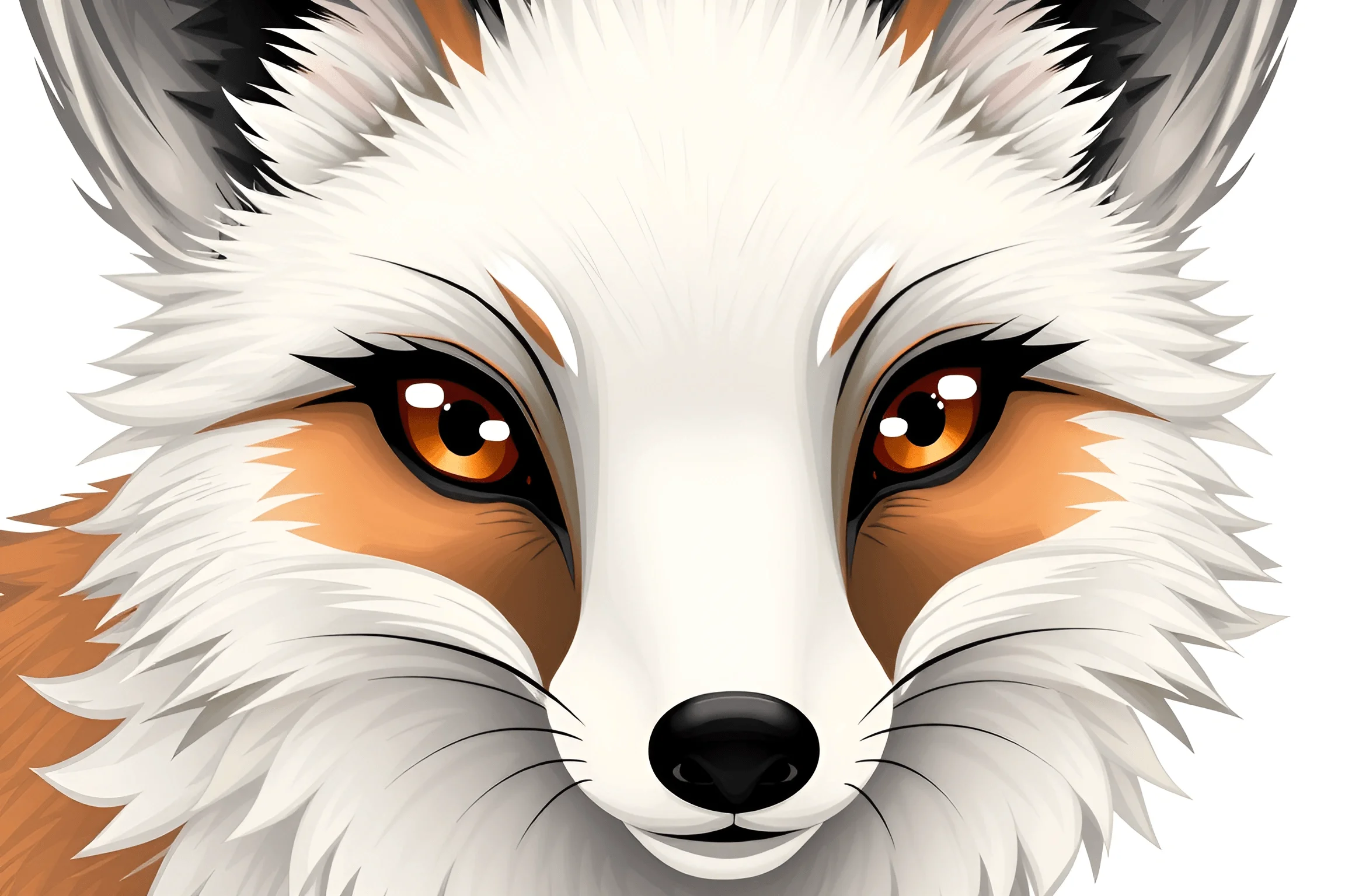 Illustrated Fox Face Close-Up - Free Download - AI Scribbles