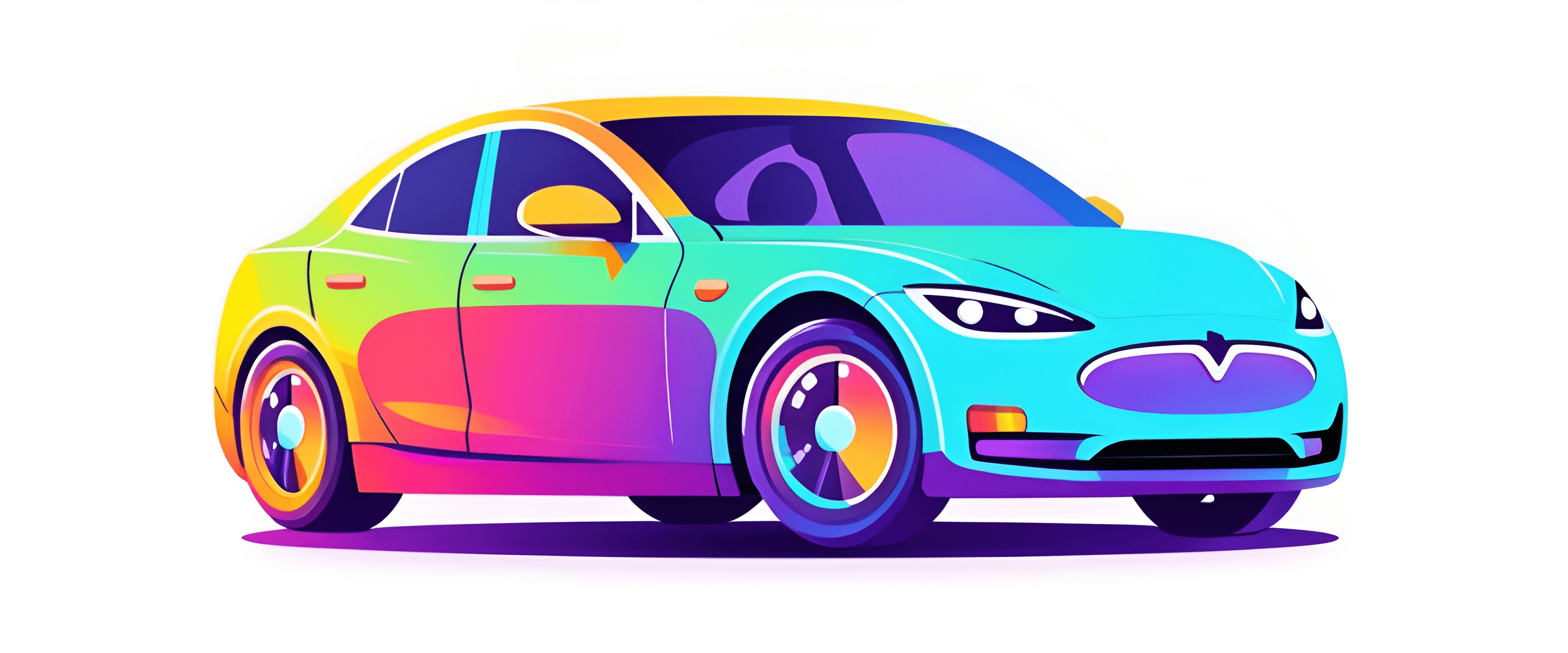 Vibrantly Colored Car Illustration - Free Download - AI Scribbles