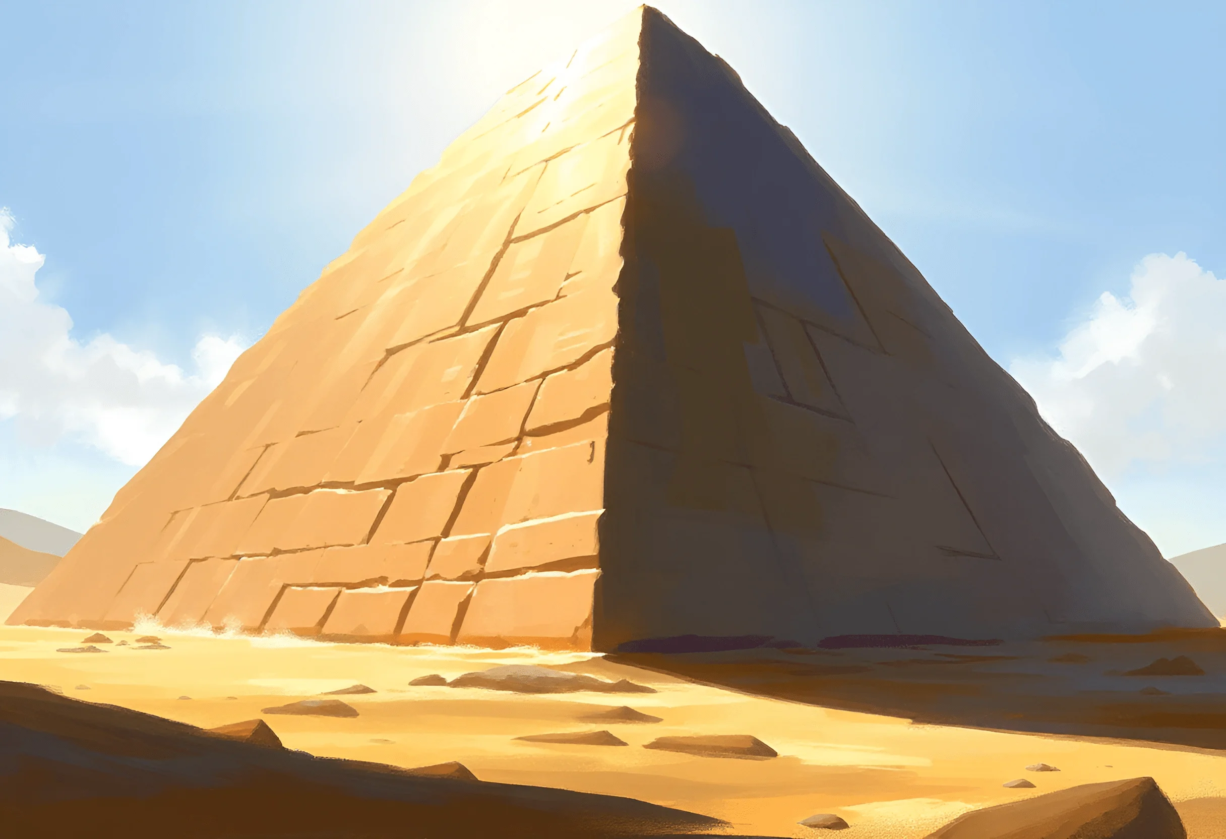 Ancient Desert Pyramid in Sunlight - Free Download - AI Scribbles