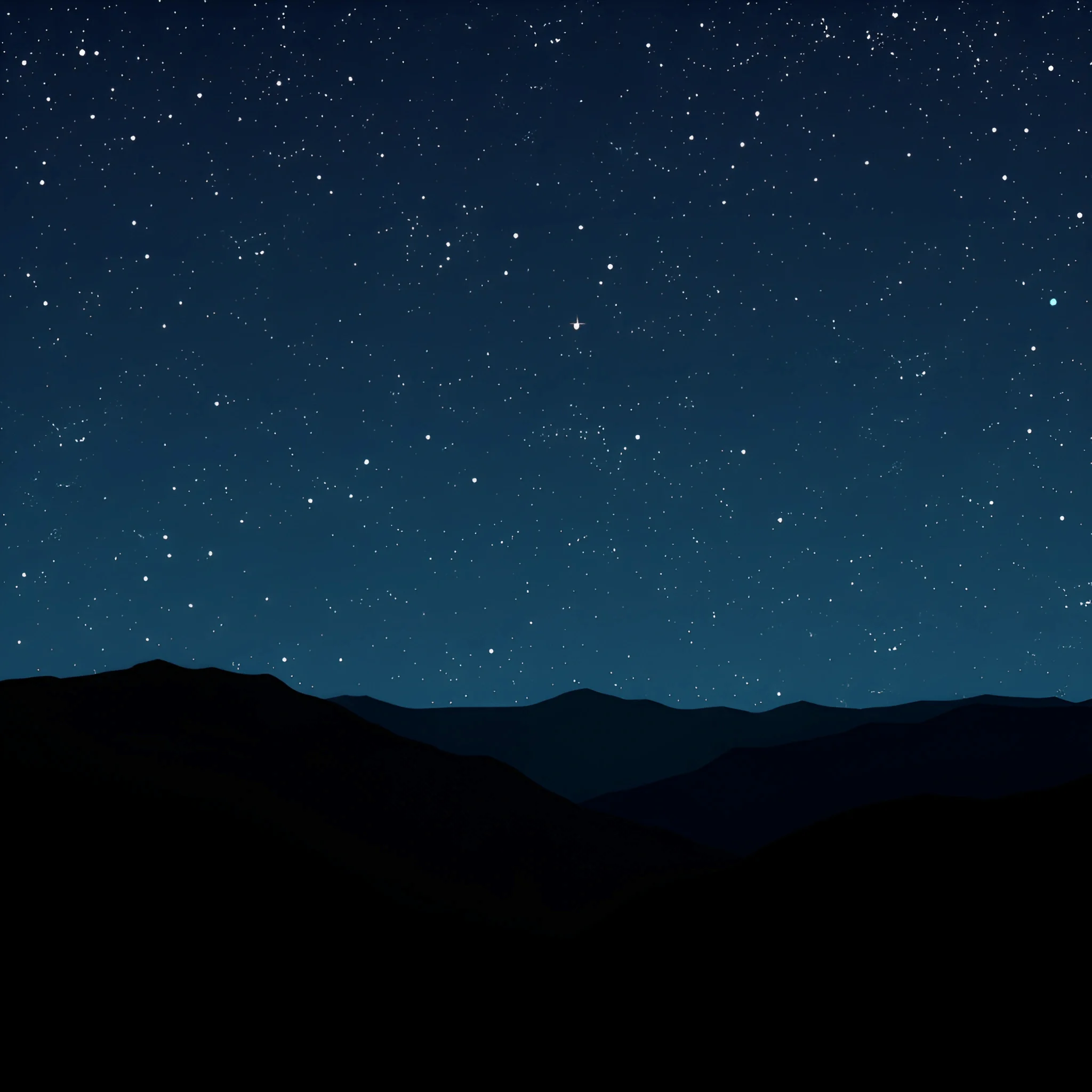 Starry Night Sky Over Mountain Silhouettes - Free Download - AI Scribbles