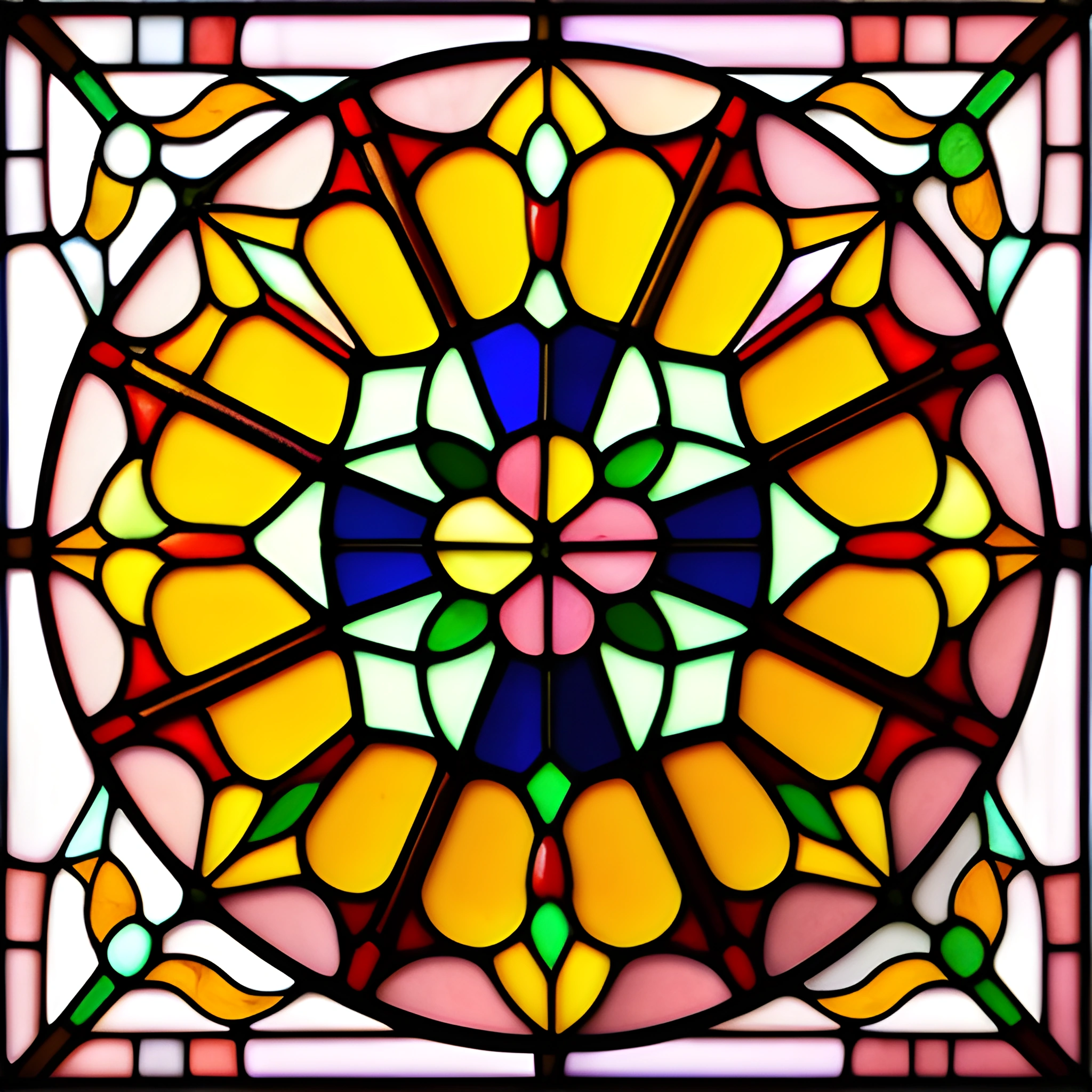 Colorful Stained Glass Mandala - Free Download - AI Scribbles