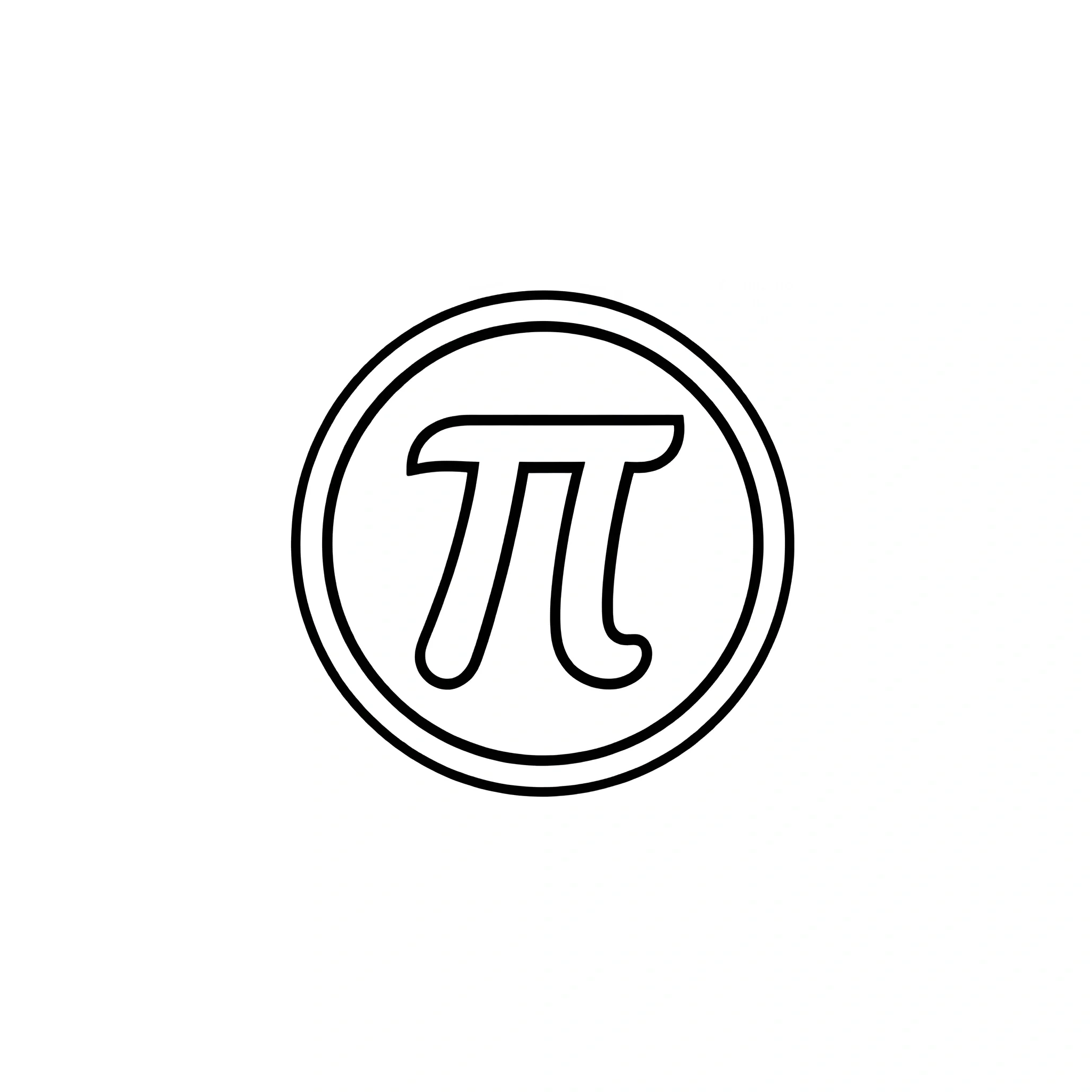 Pie Math Symbol Drawing Pi Symbol in Circle - Free Download - AI Scribbles