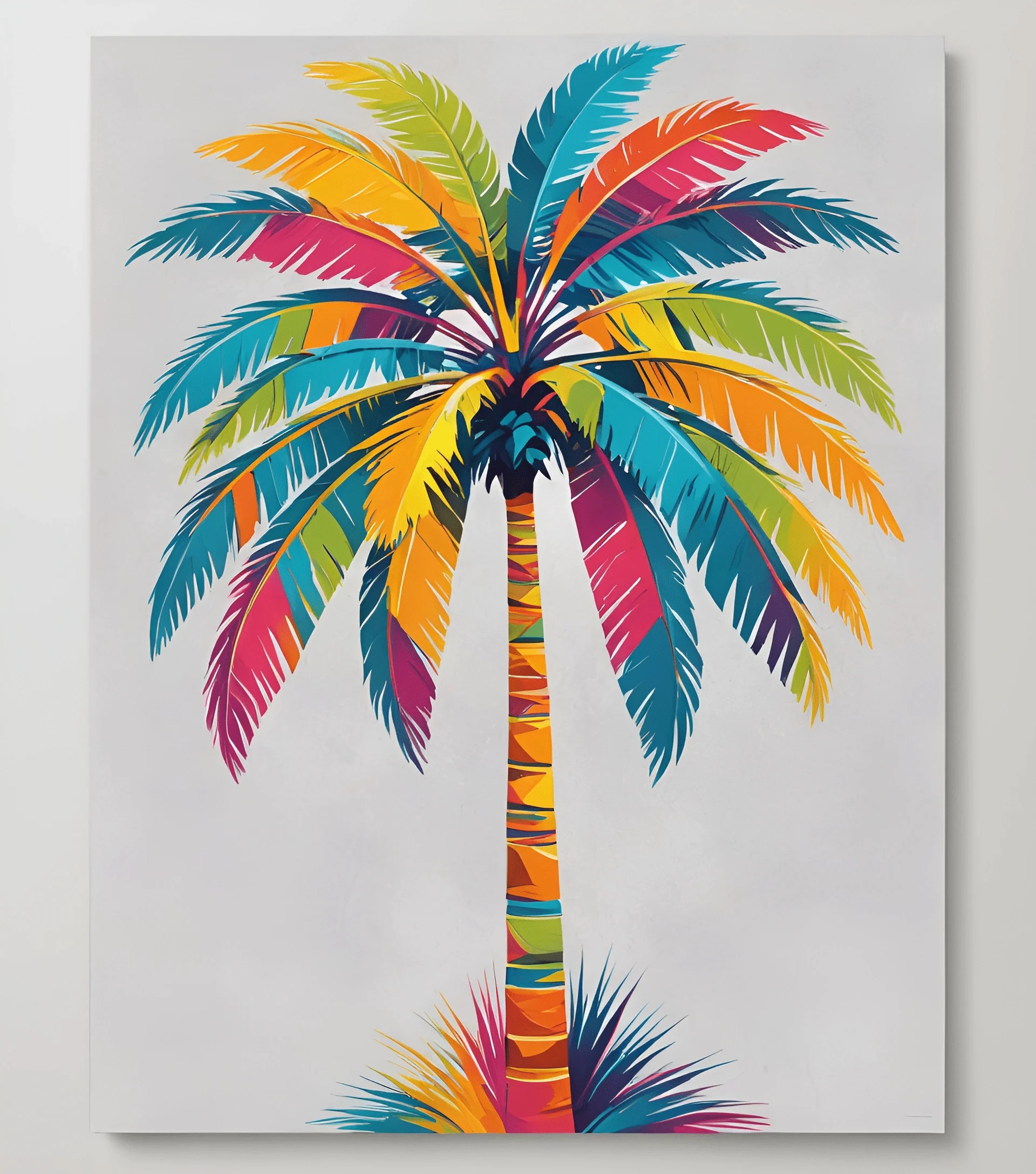 Colorful Tropical Palm Tree Illustration - Free Download - AI Scribbles