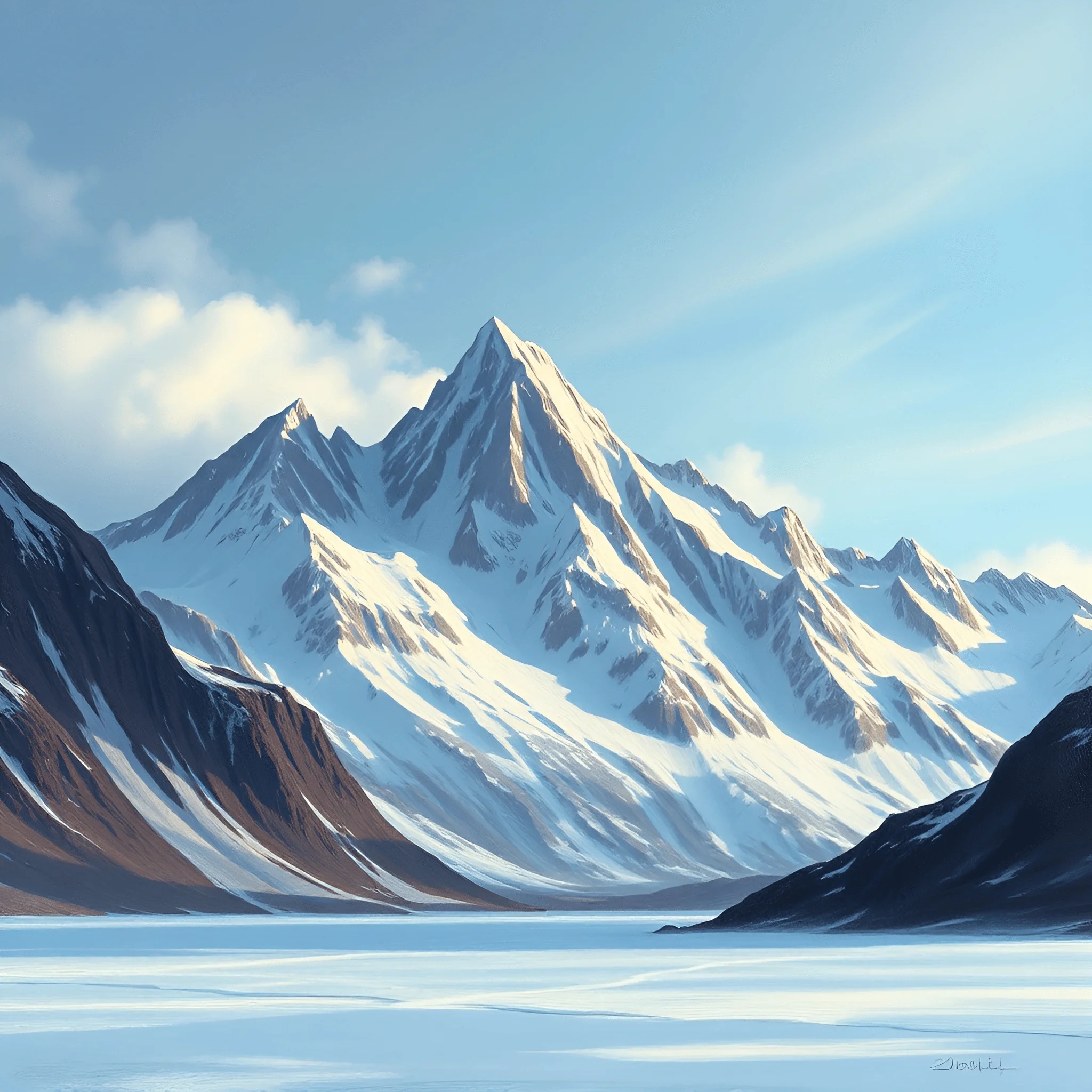 Majestic Snow-Capped Mountain - Free Download - AI Scribbles