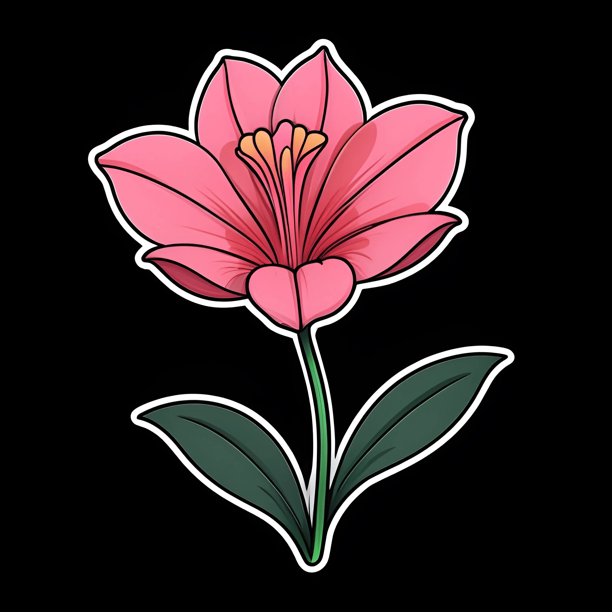 Stylized Pink Flower Illustration - Free Download - AI Scribbles