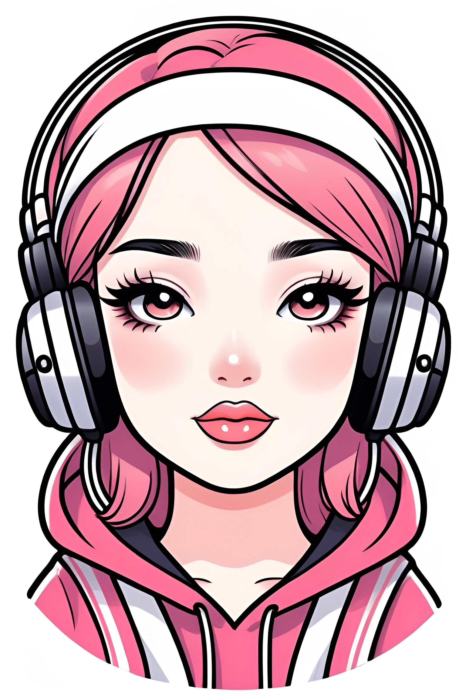 Anime Girl with Headphones - Free Download - AI Scribbles