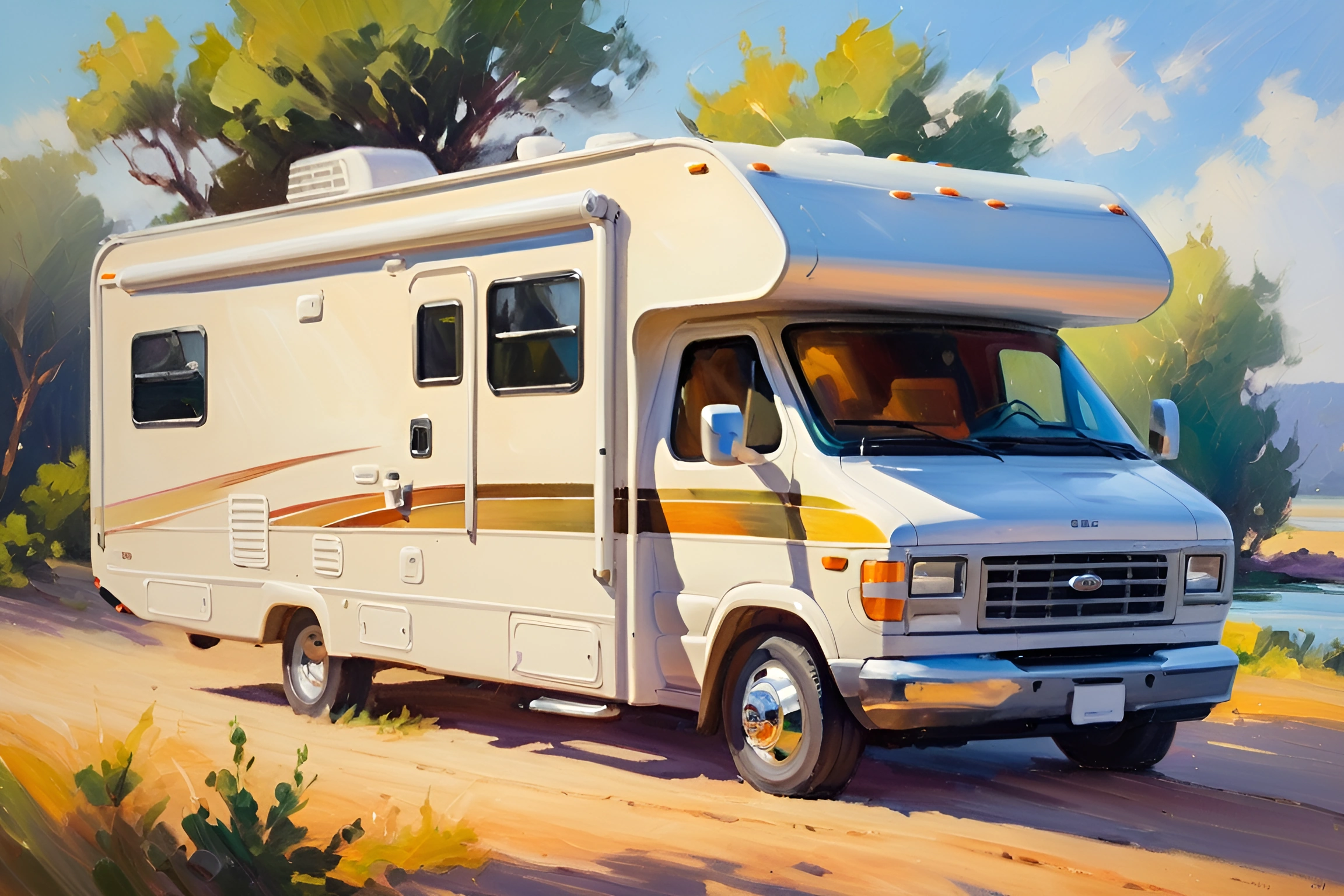 Classic Rv Classic RV on a Scenic Route - Free Download - AI Scribbles