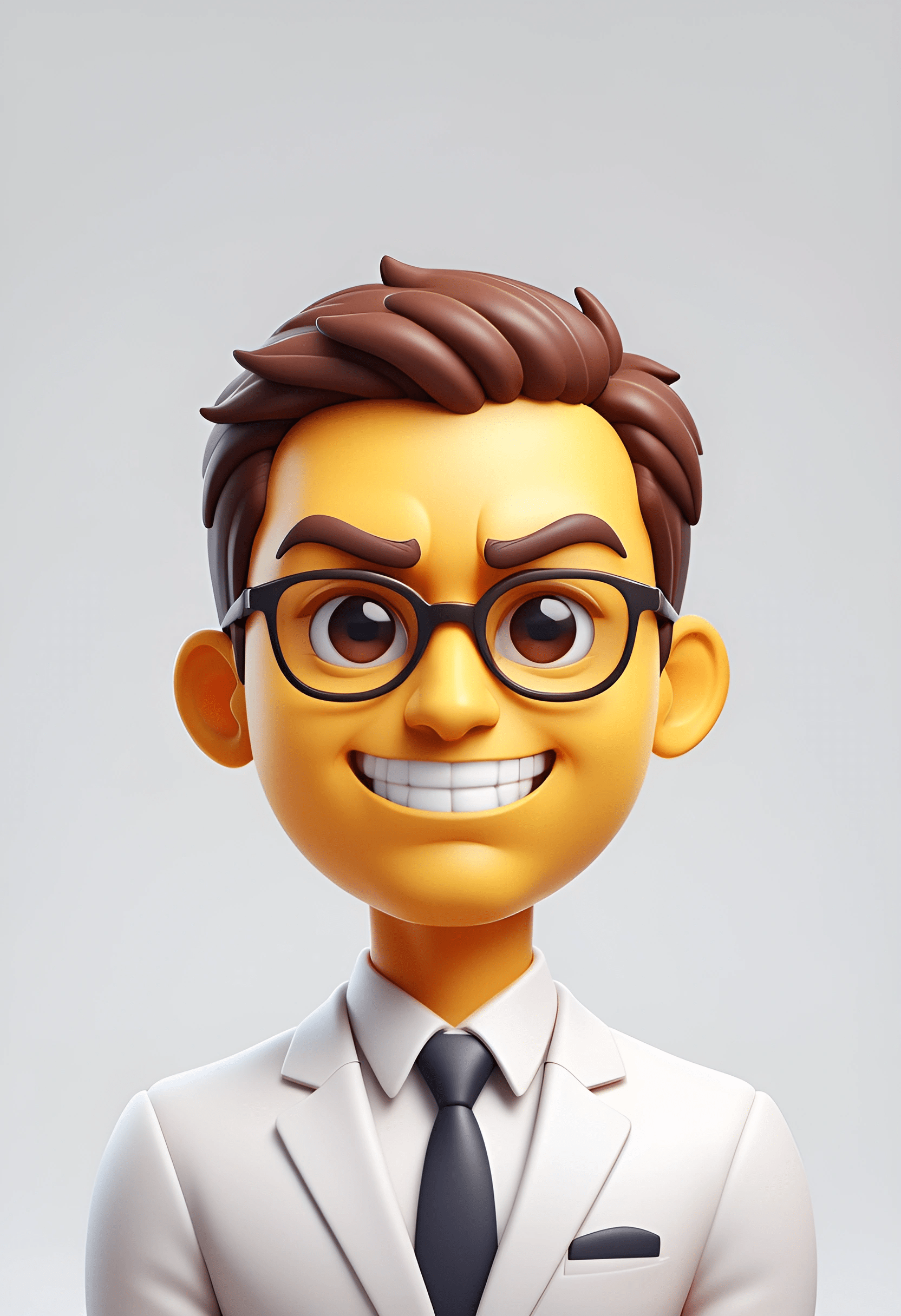 a cartoon character of a man wearing glasses and a suit