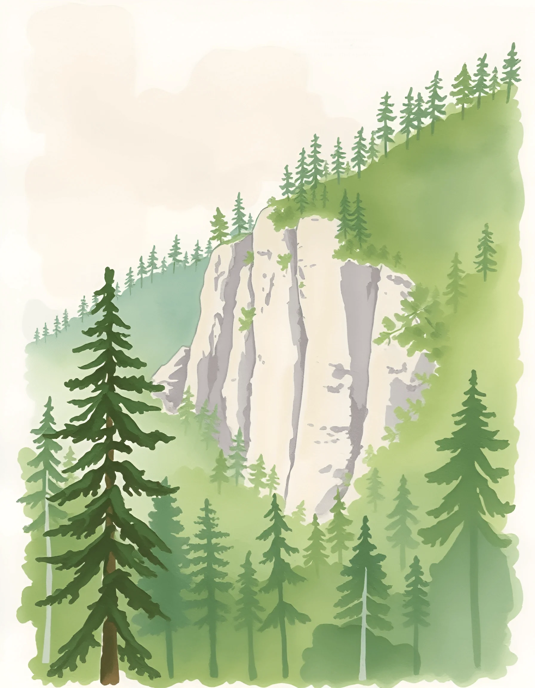 Mountain Edge with Pine Forest - Free Download - AI Scribbles