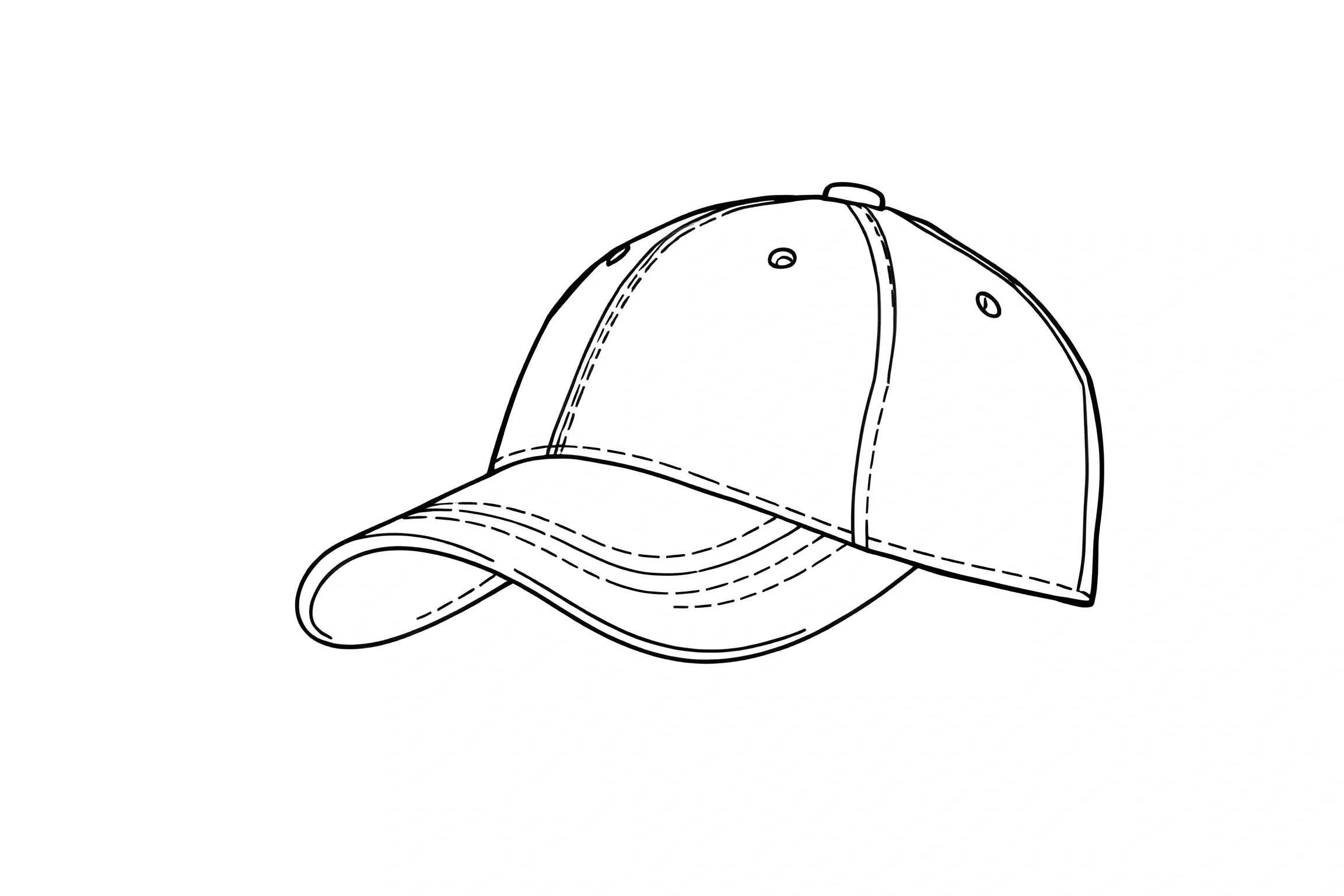 Baseball Cap Outline Drawing - Free Download - AI Scribbles