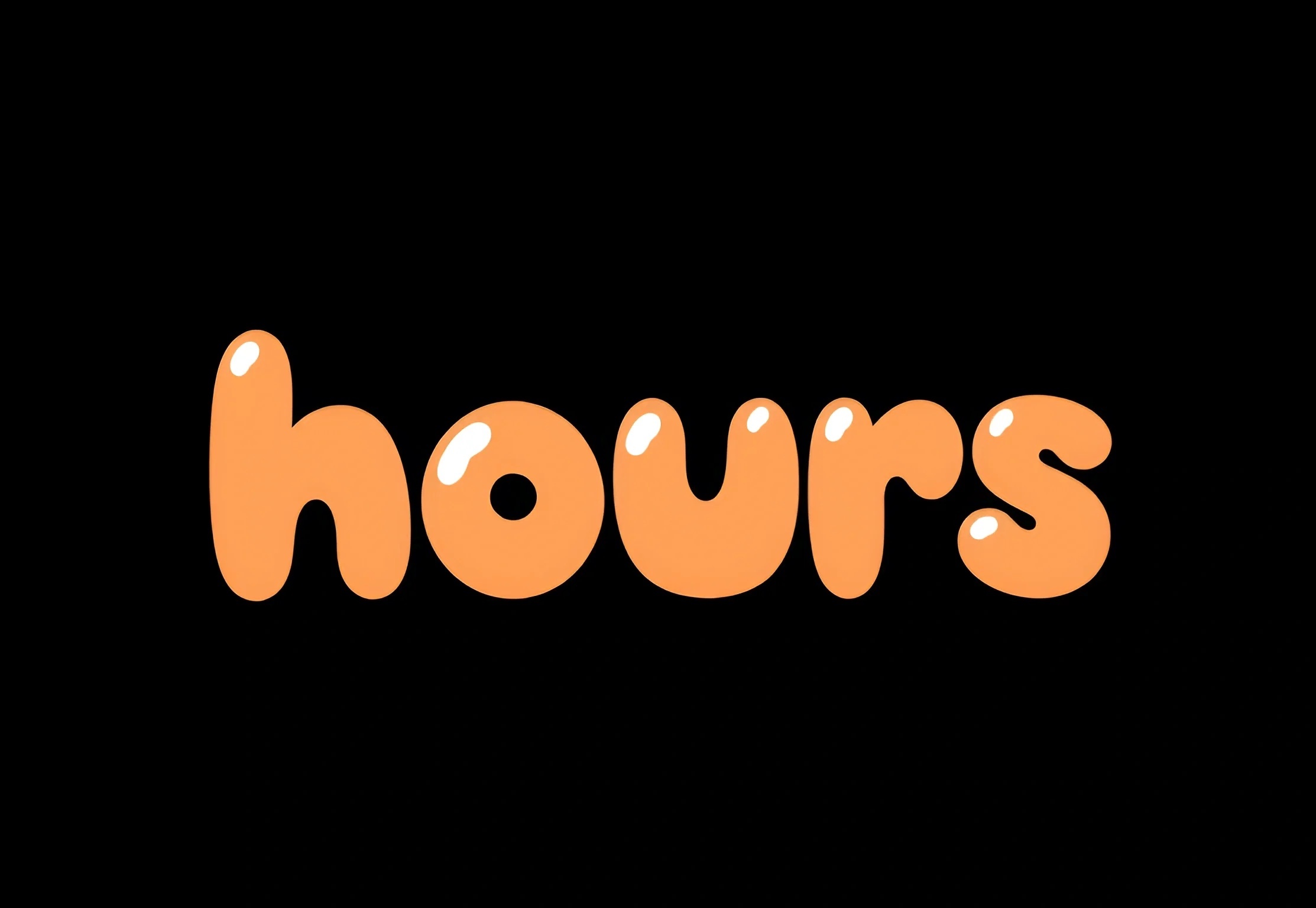Glossy Orange Hours Word On Black Background - Free Download - AI Scribbles