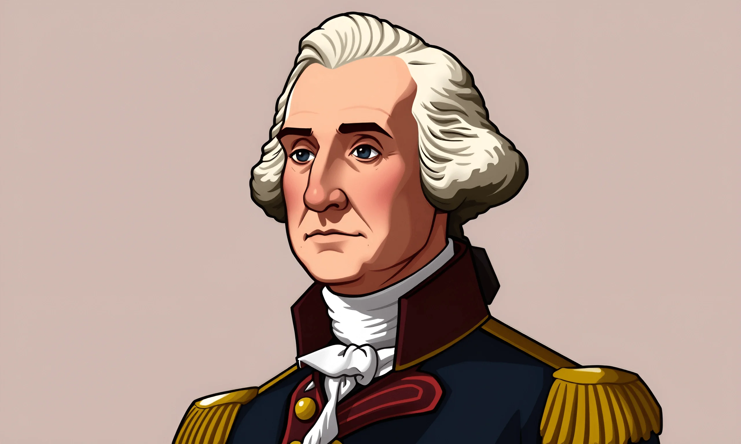 Portrait of George Washington in Military Uniform Illustration - Free ...