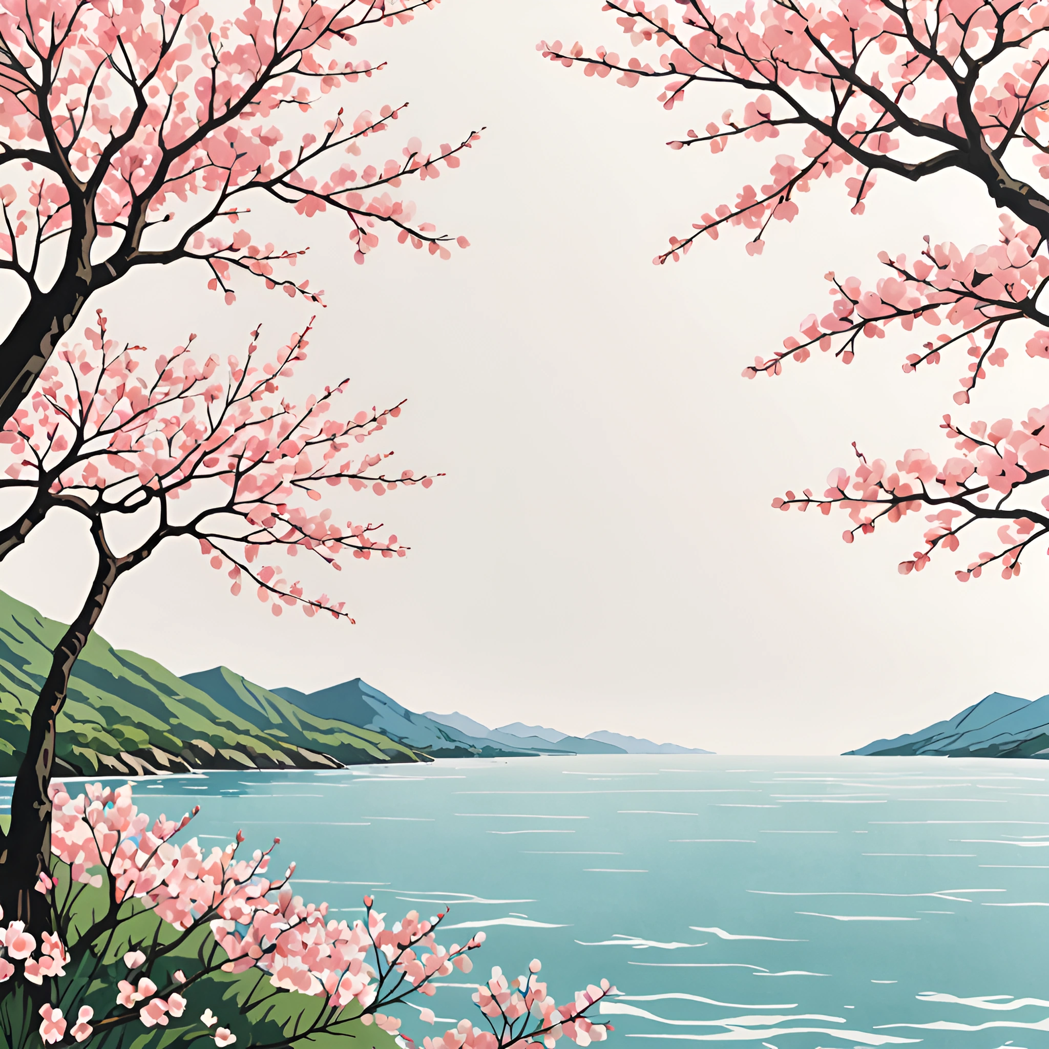 Serene Cherry Blossoms by the Lake - Free Download - AI Scribbles