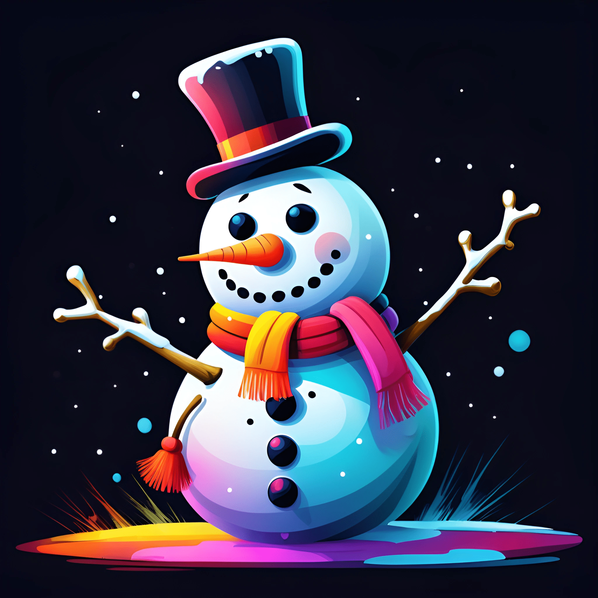 Festive Snowman Illustration - Free Download - AI Scribbles