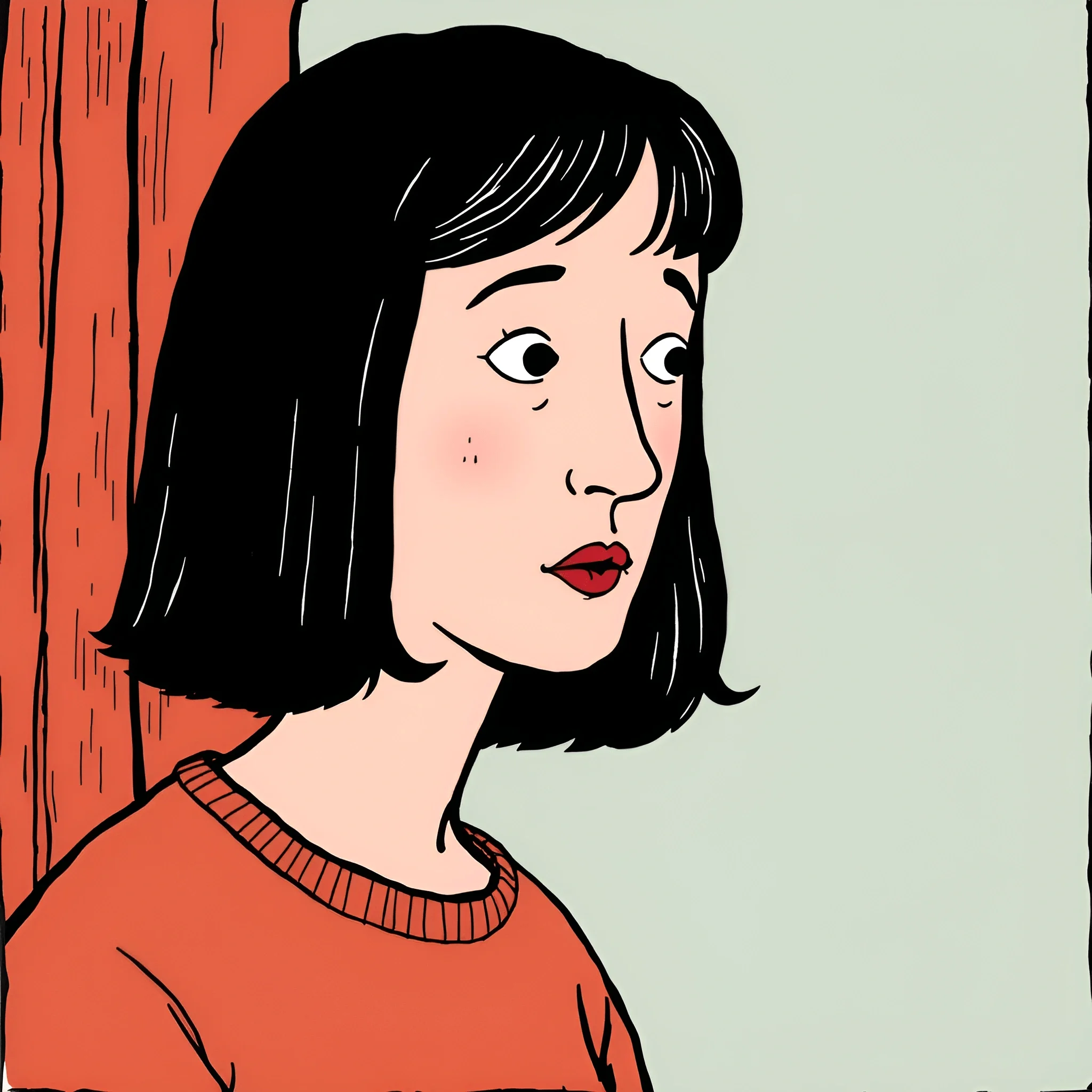 Cartoon Bob R Cartoon Portrait of Woman with Black Bob Haircut - Free Download - AI ...