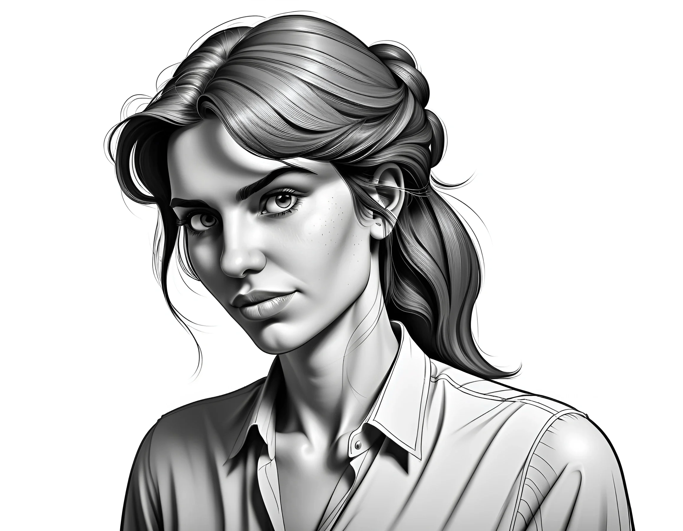 Black and White Portrait of a Woman - Free Download - AI Scribbles