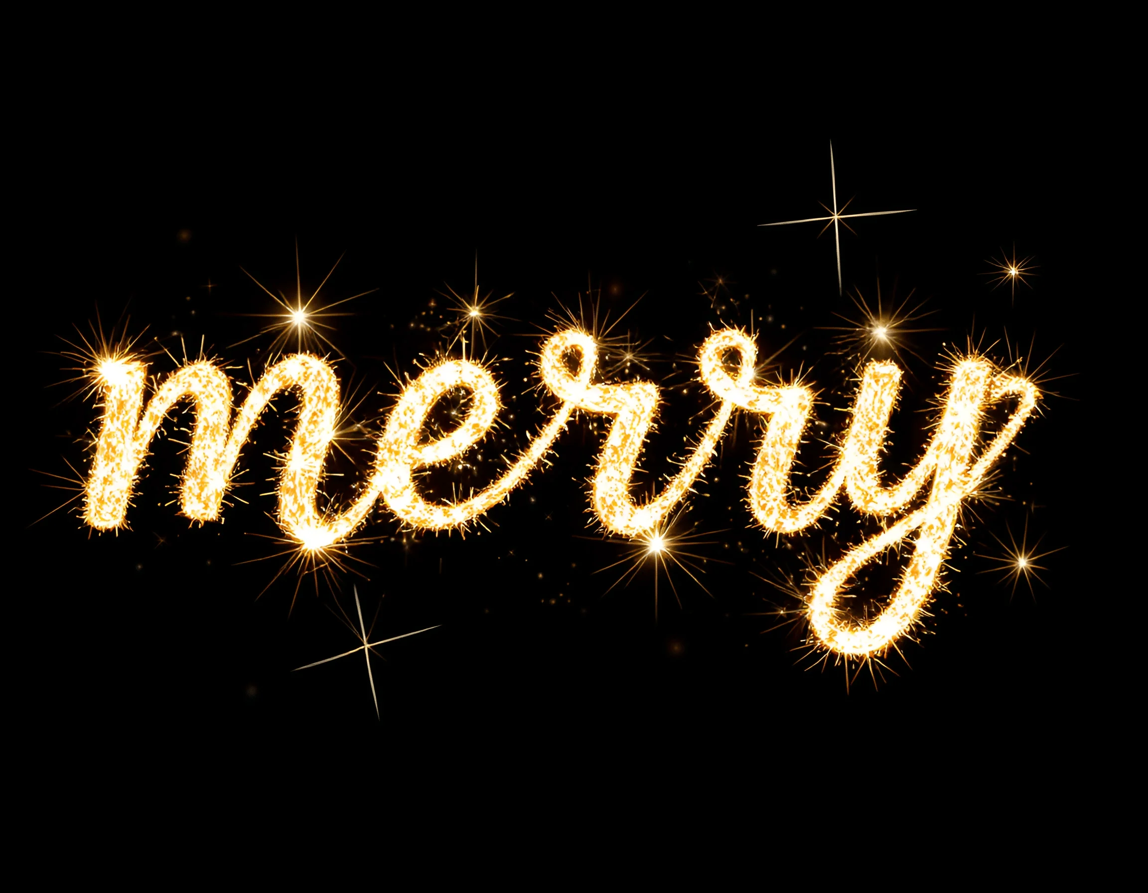 Merry Written Merry Word Written With Sparkler Light - Free Download - AI Scribbles
